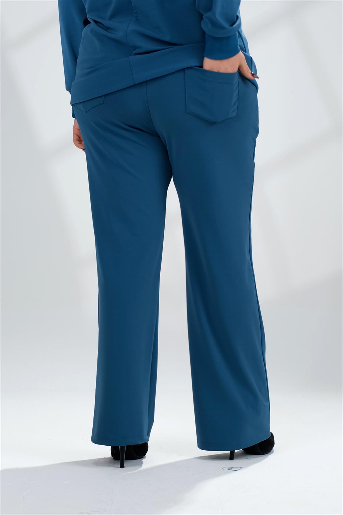 Büyük Beden 333033 Pantolon  Petrol Mavi