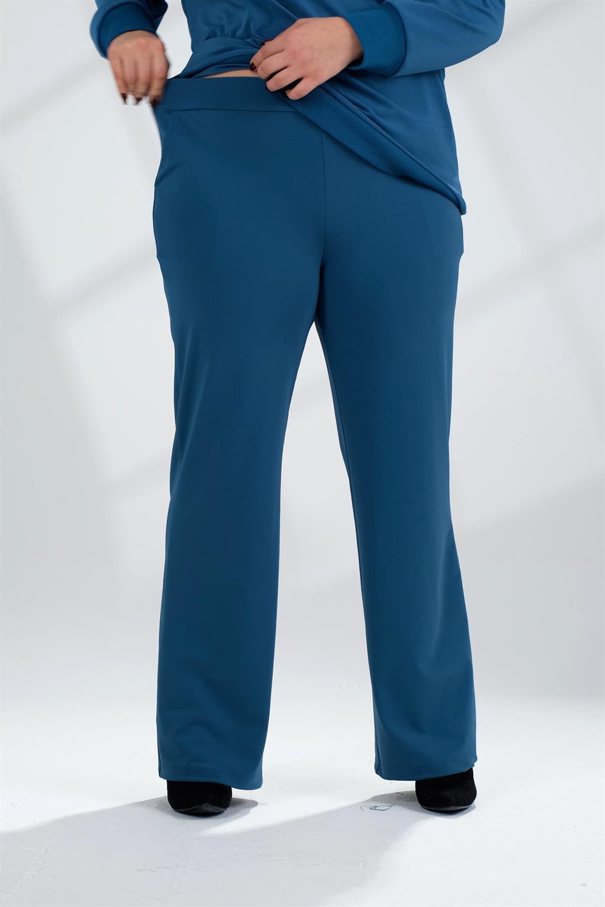 Büyük Beden 333033 Pantolon  Petrol Mavi