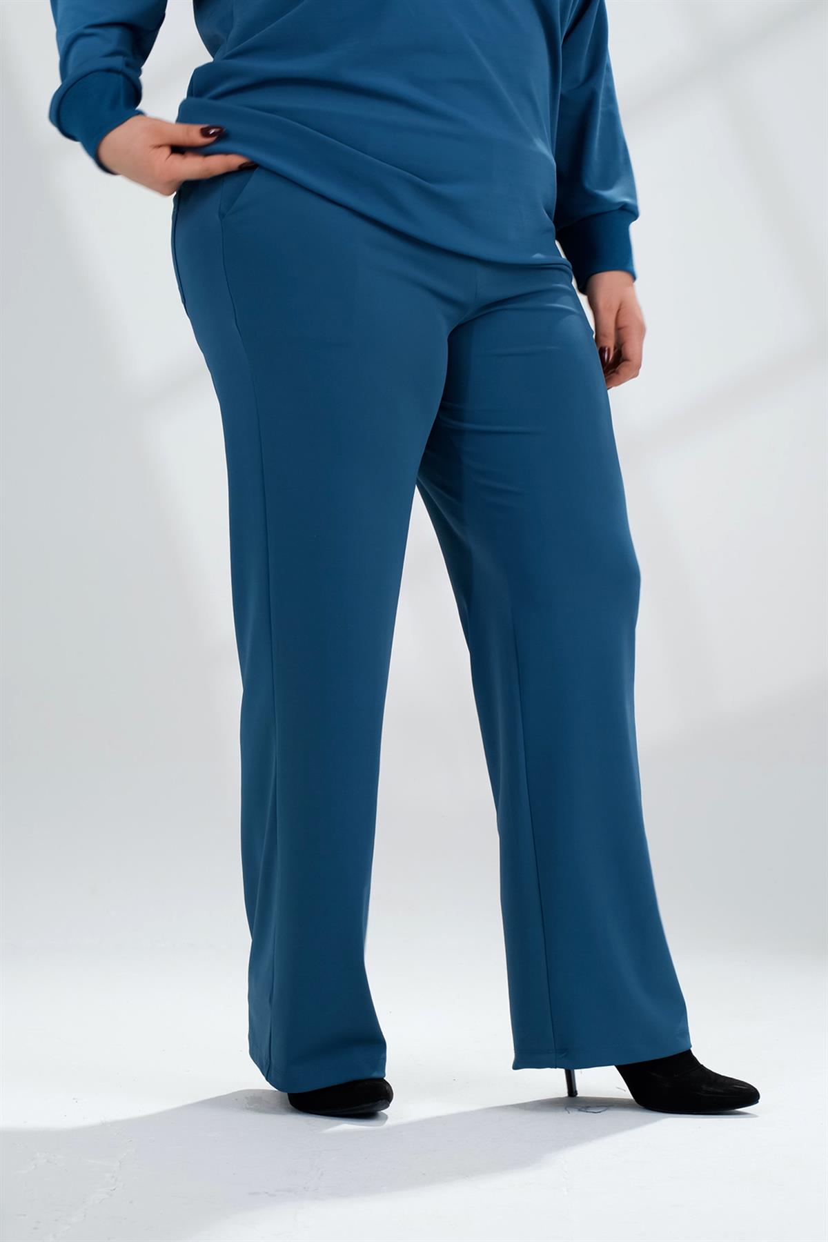 Büyük Beden 333033 Pantolon  Petrol Mavi