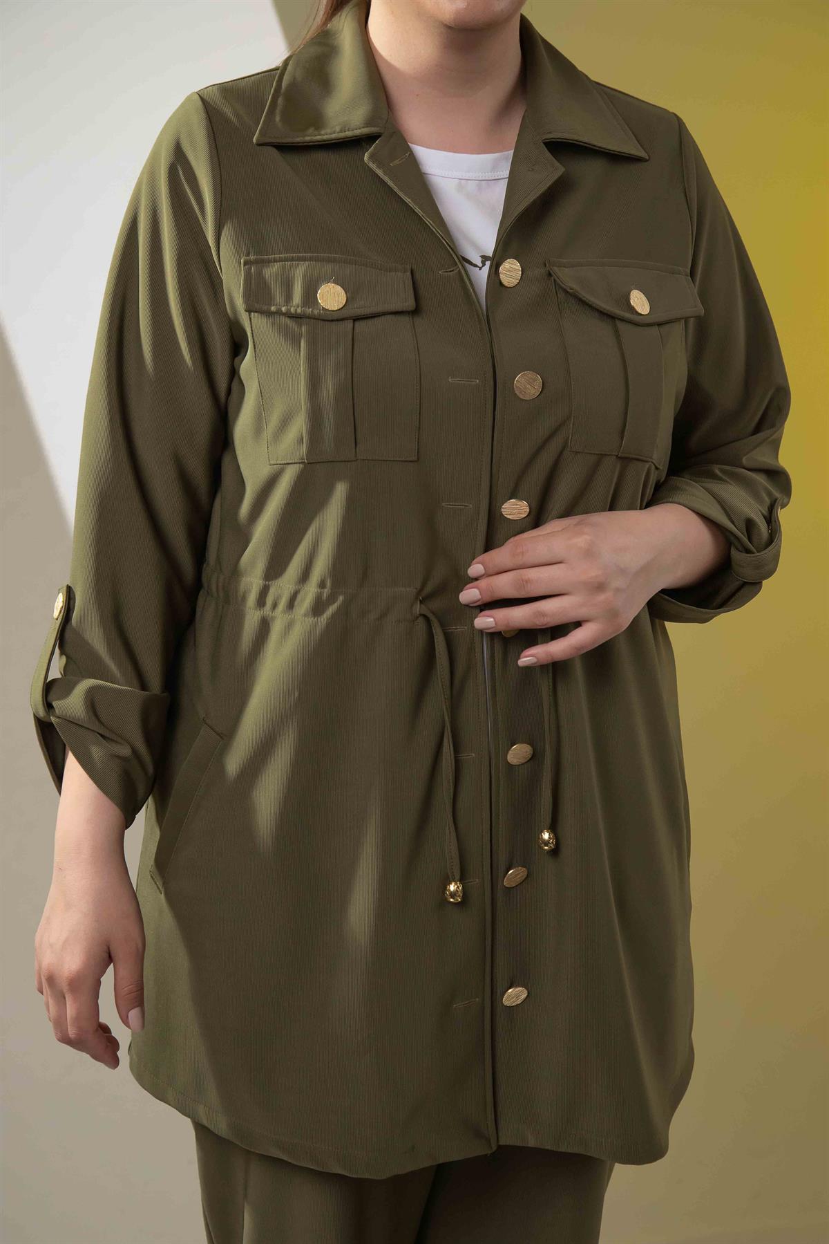 Büyük Beden 3330398 3lü Takım Haki