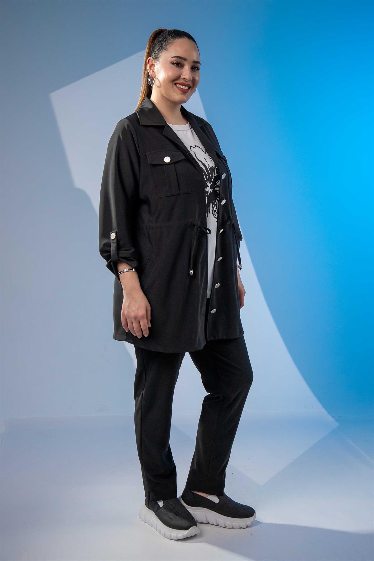 Büyük Beden 3330398 3lü Takım Siyah