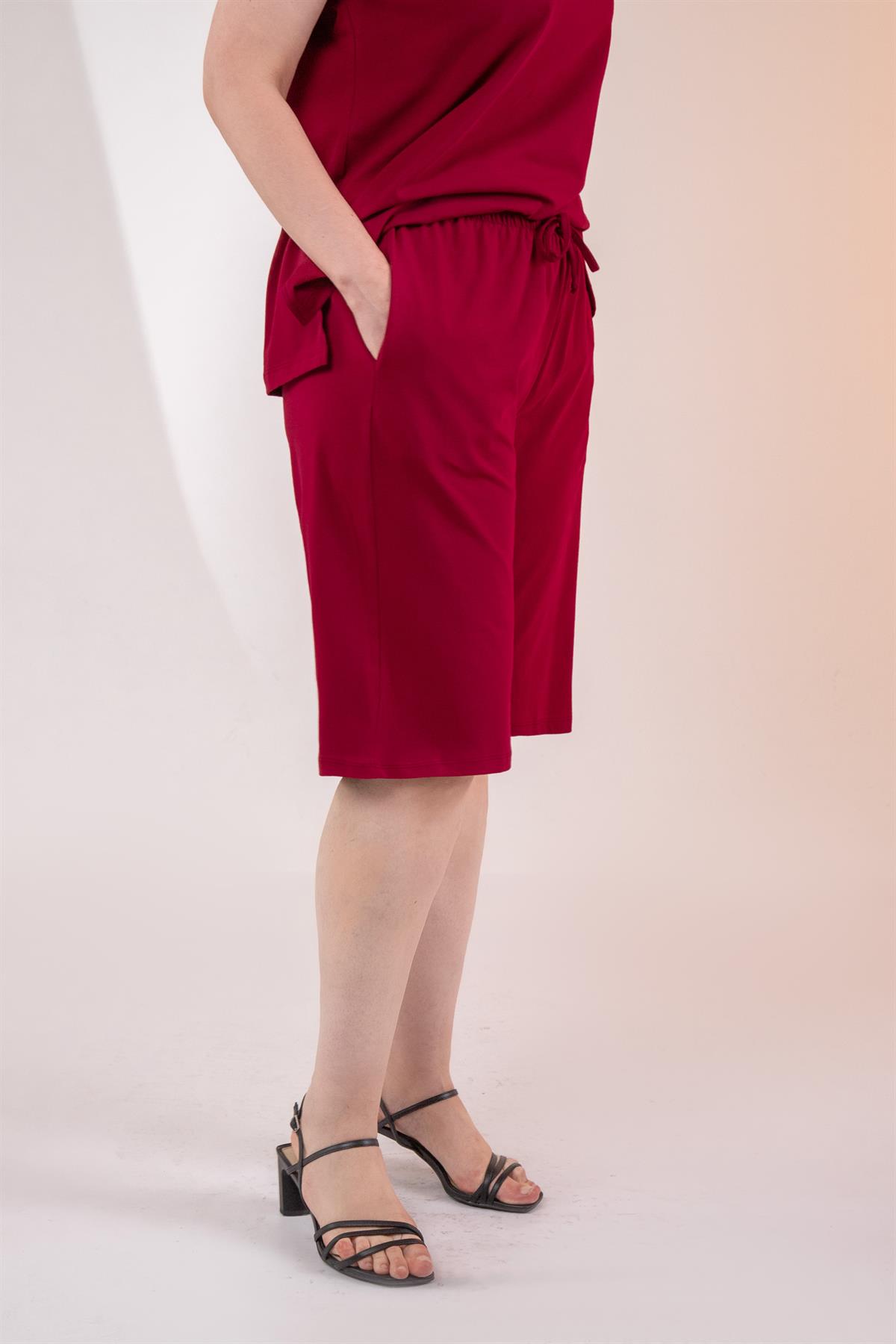 Büyük Beden 3330552 Şort Bordo