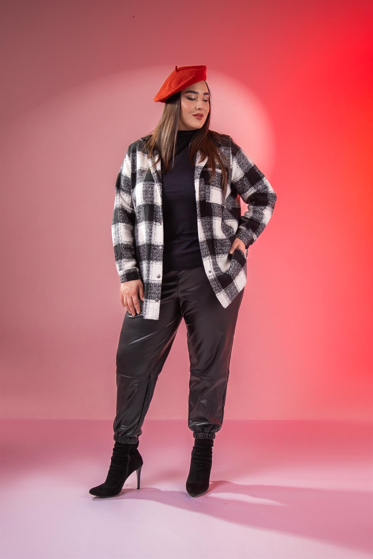 Büyük Beden 333134 Cep Detaylı Oduncu Gömlek Gri