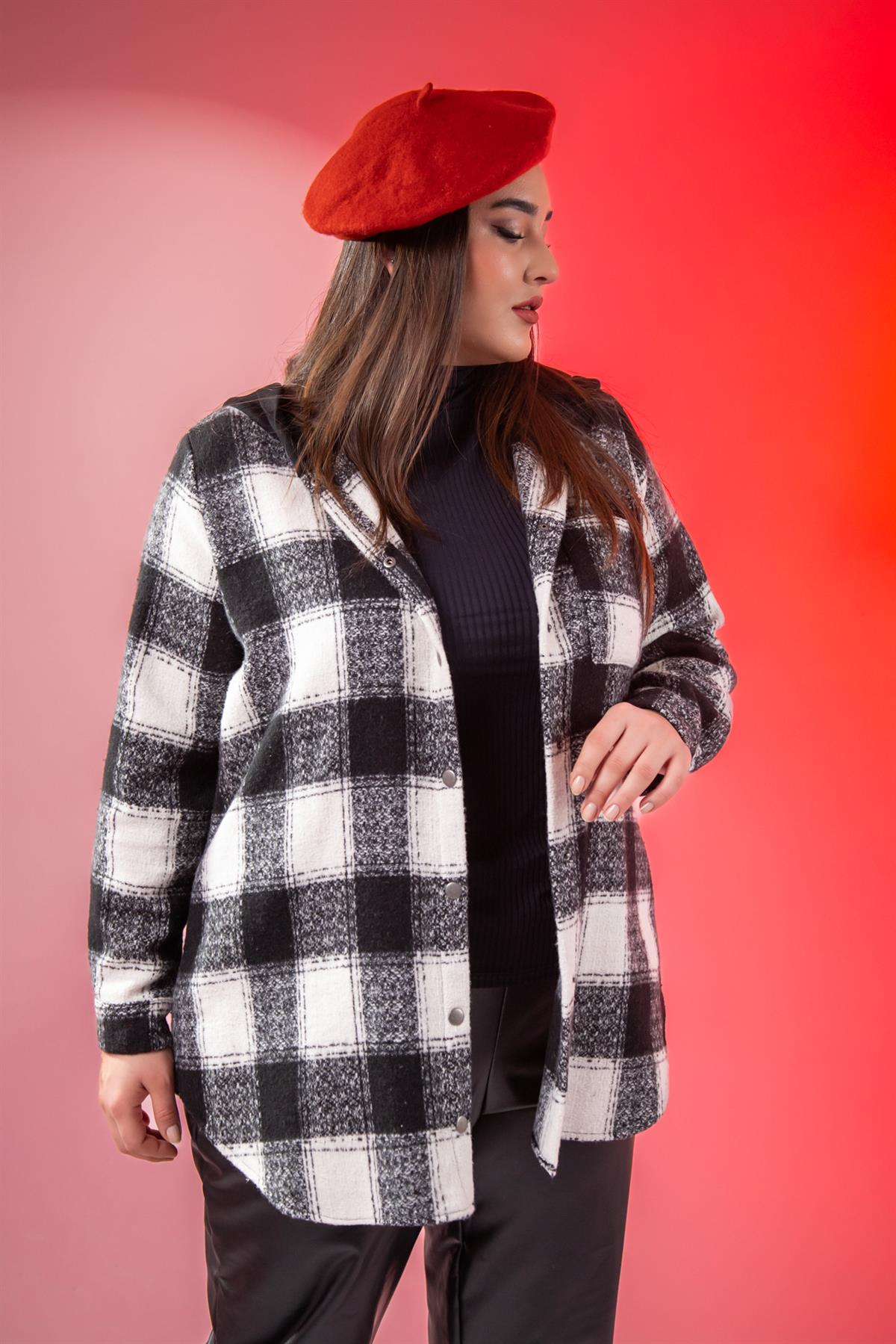 Büyük Beden 333134 Cep Detaylı Oduncu Gömlek Gri