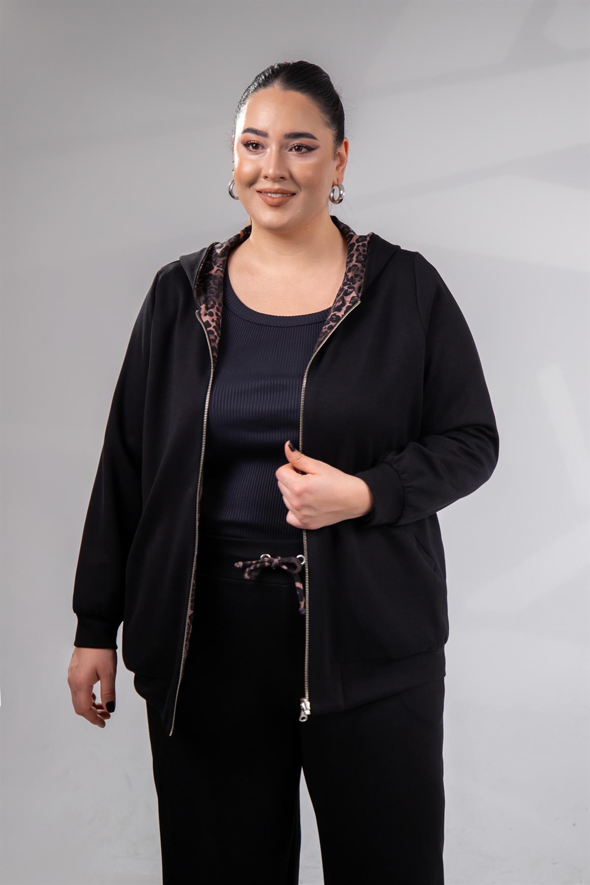 Büyük Beden 333177 Çift Taraflı Sweat  Kahverengı