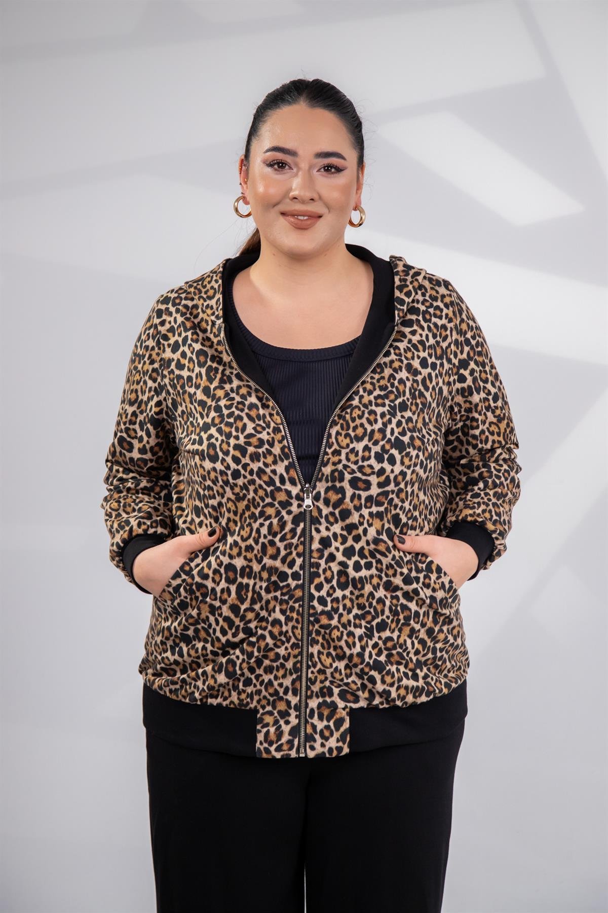 Büyük Beden 333177 Çift Taraflı Sweat  Bej