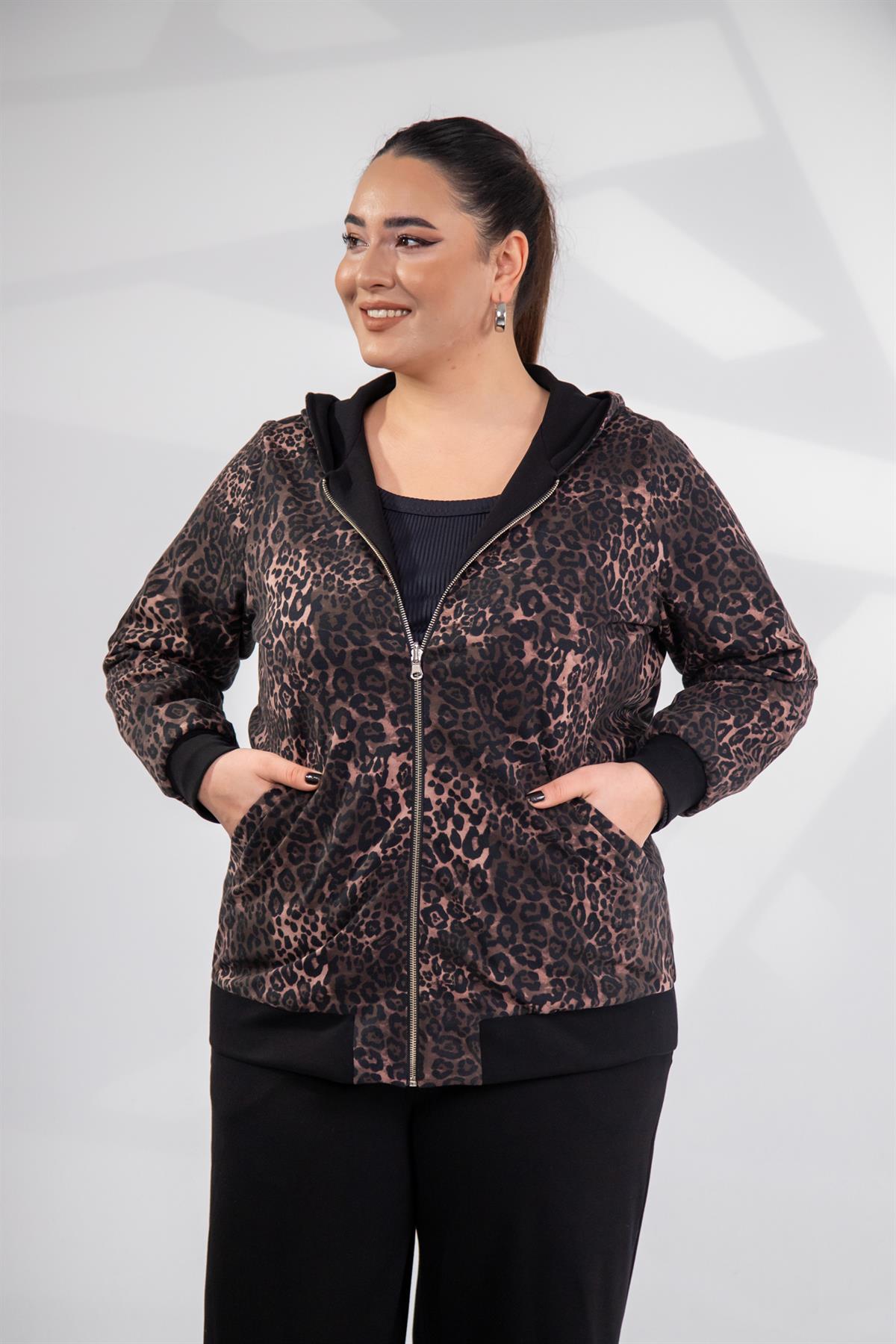 Büyük Beden 333177 Çift Taraflı Sweat  Kahverengı