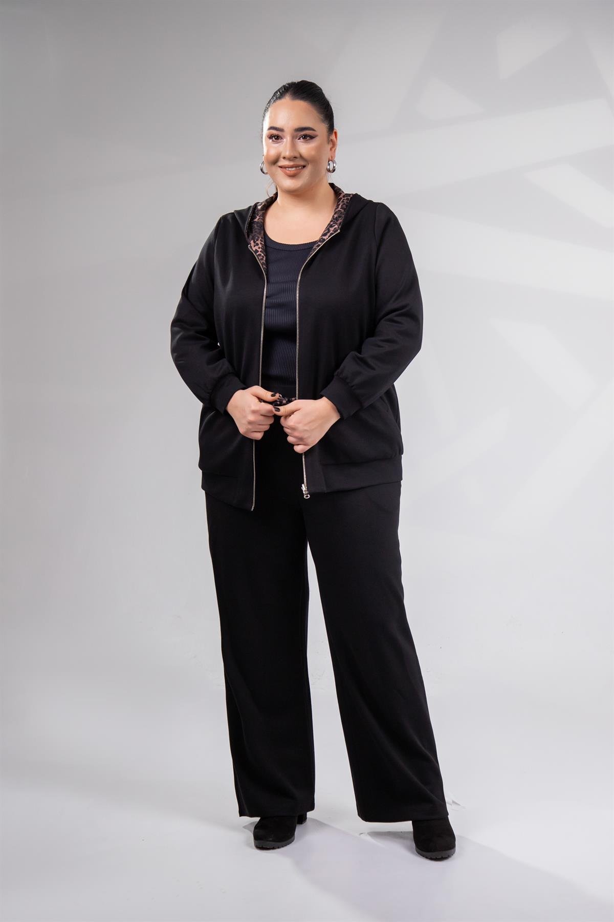 Büyük Beden 333177 Çift Taraflı Sweat  Kahverengı