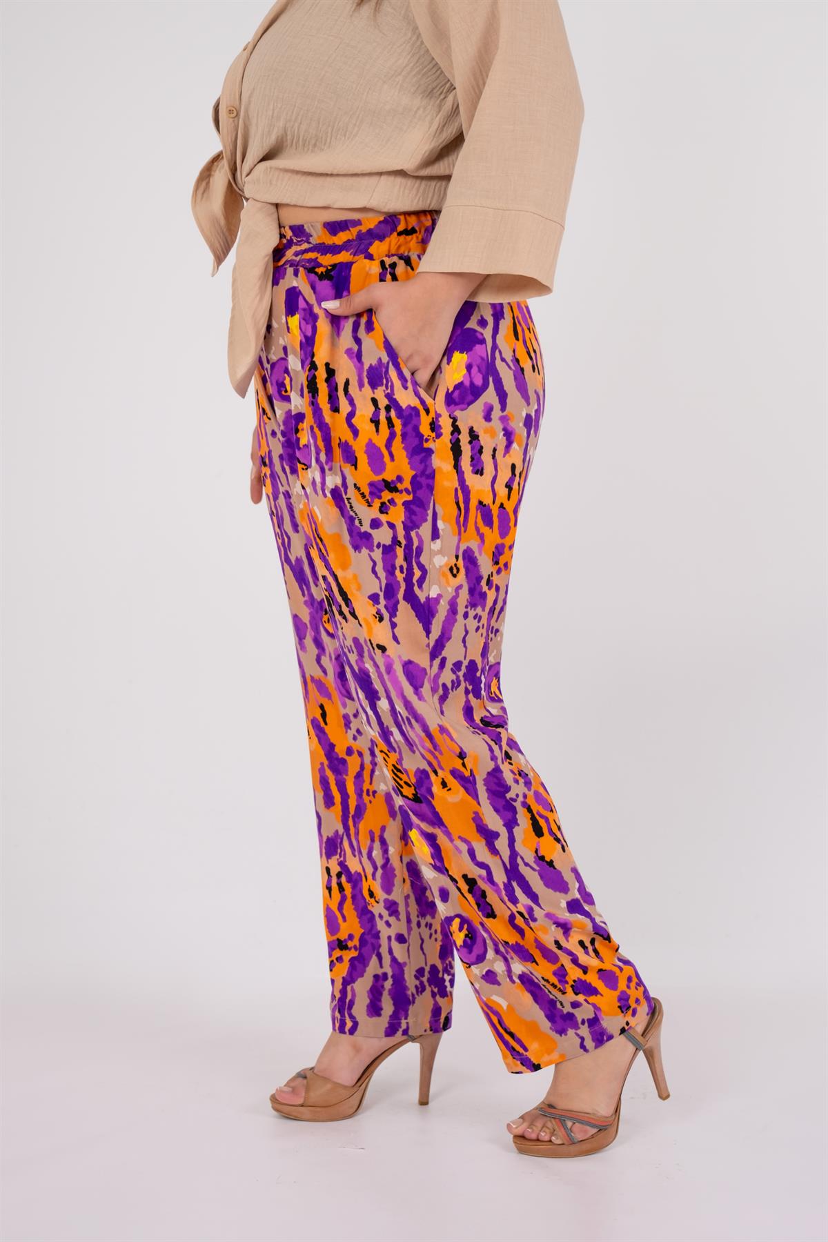 Büyük Beden 333974  Pantolon  Lila