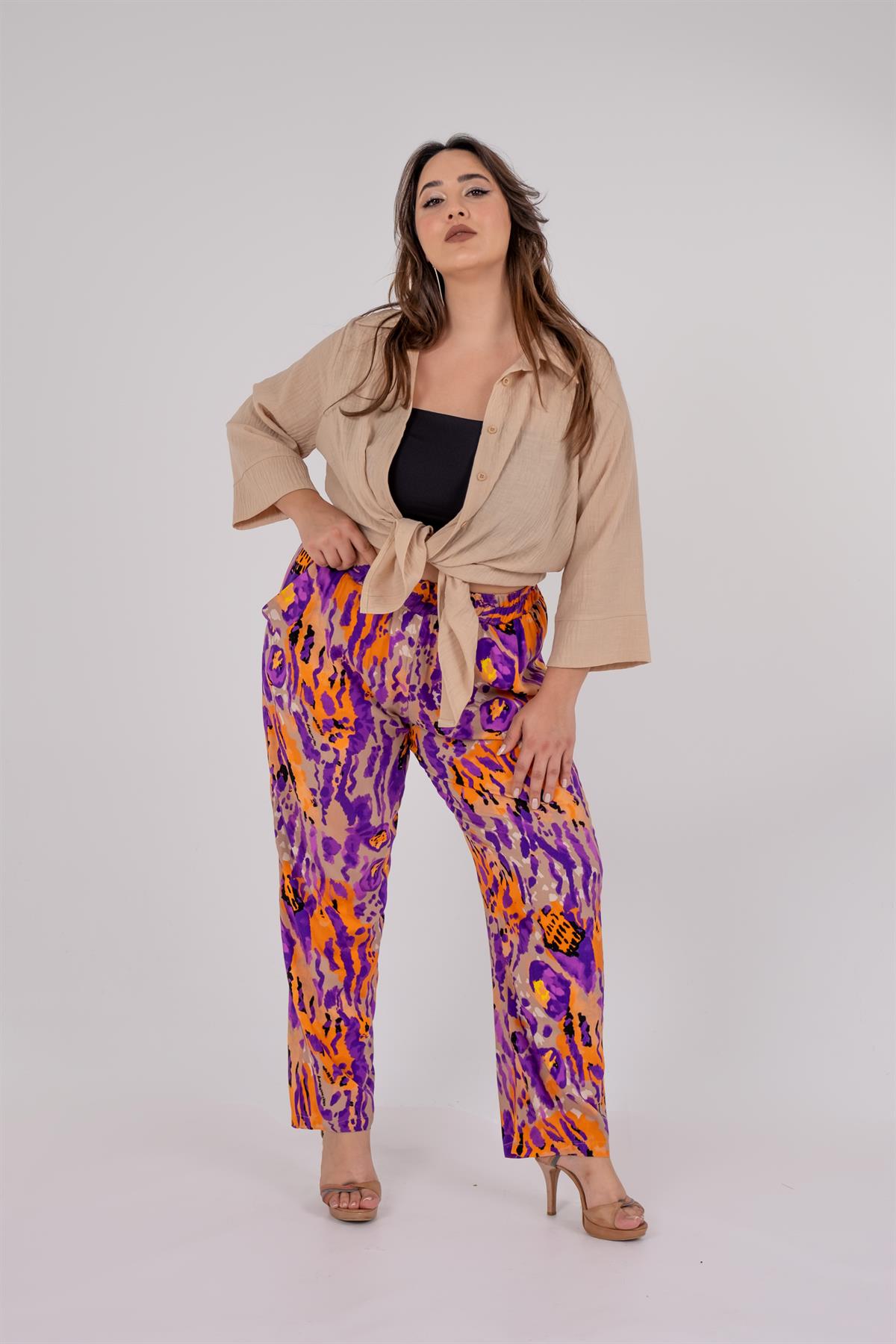 Büyük Beden 333974  Pantolon  Lila