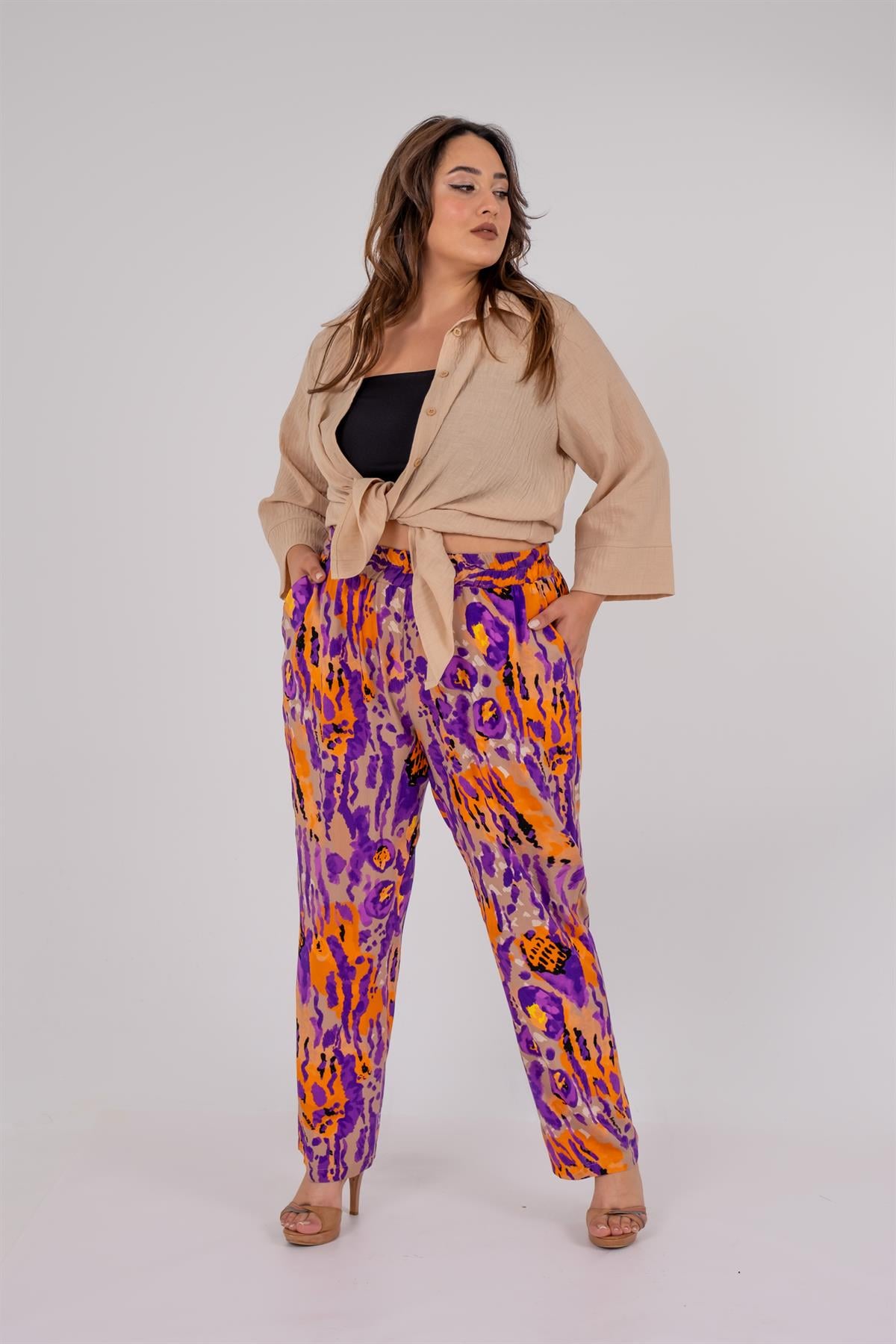 Büyük Beden 333974  Pantolon  Lila