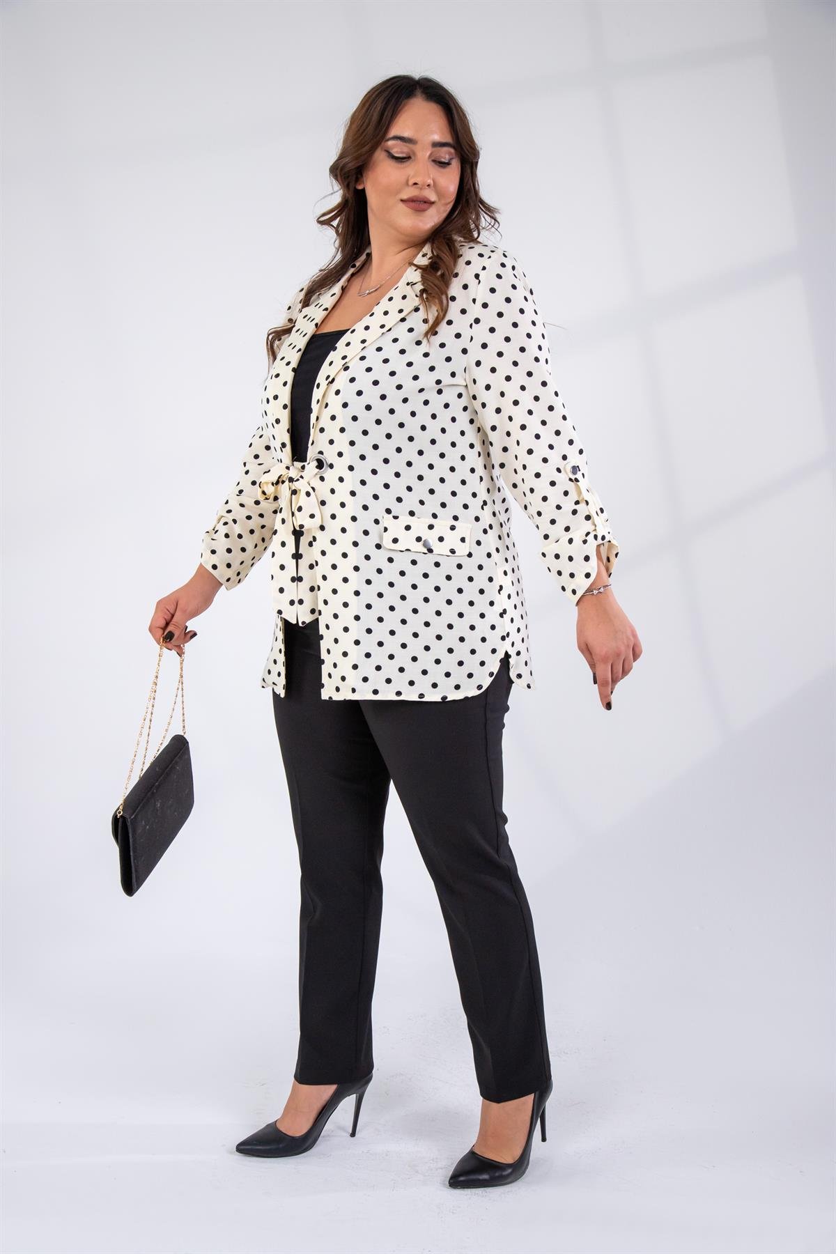 Büyük Beden 8034 Puanlı Ceket Beyaz