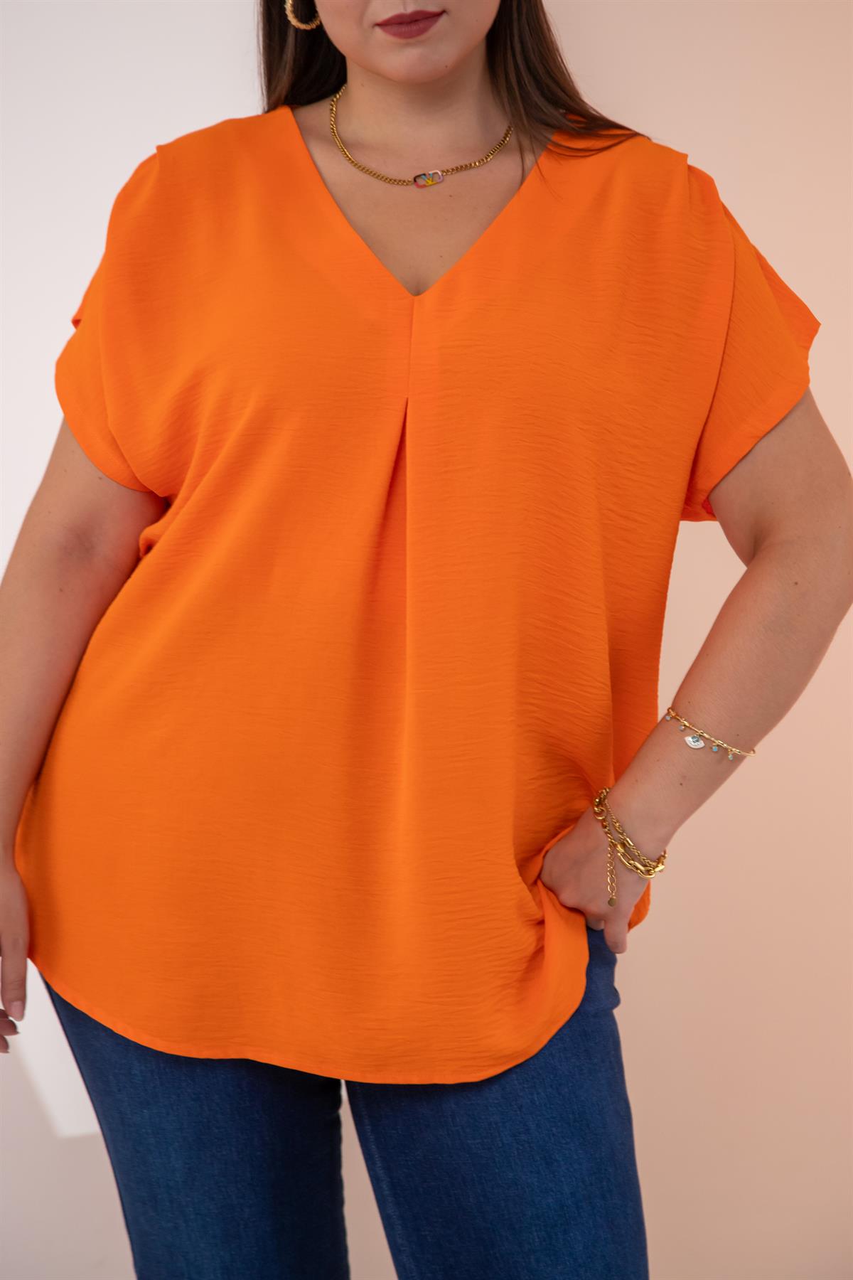 Büyük Beden Dolly Bluz Turuncu