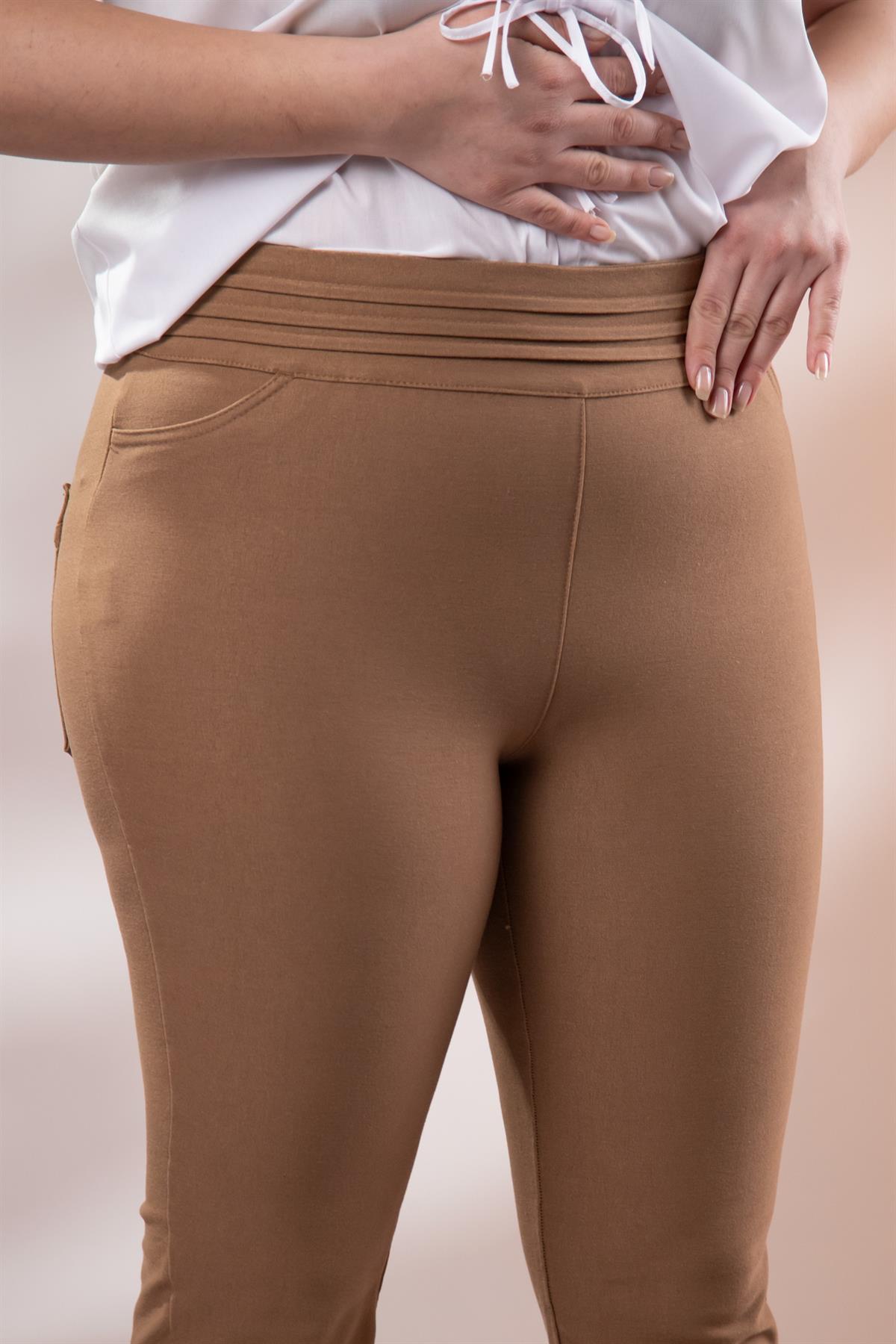 Büyük Beden Stradax Pantolon Camel