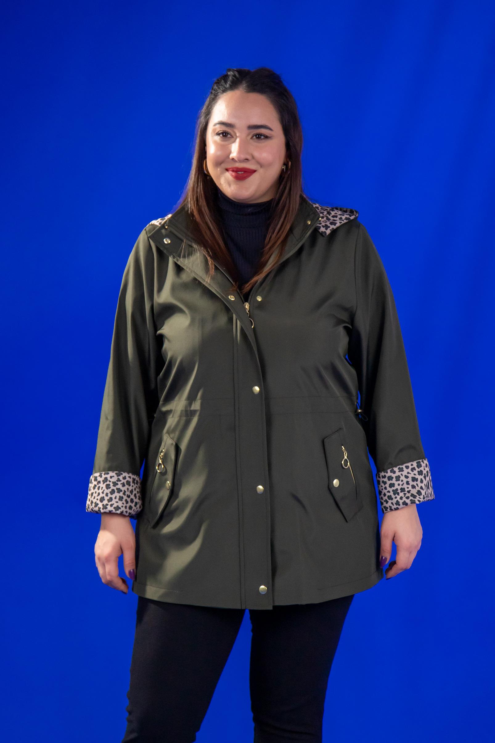 Büyük Beden 1222442 Leoparlı Thomas Yağmurluk Hakı