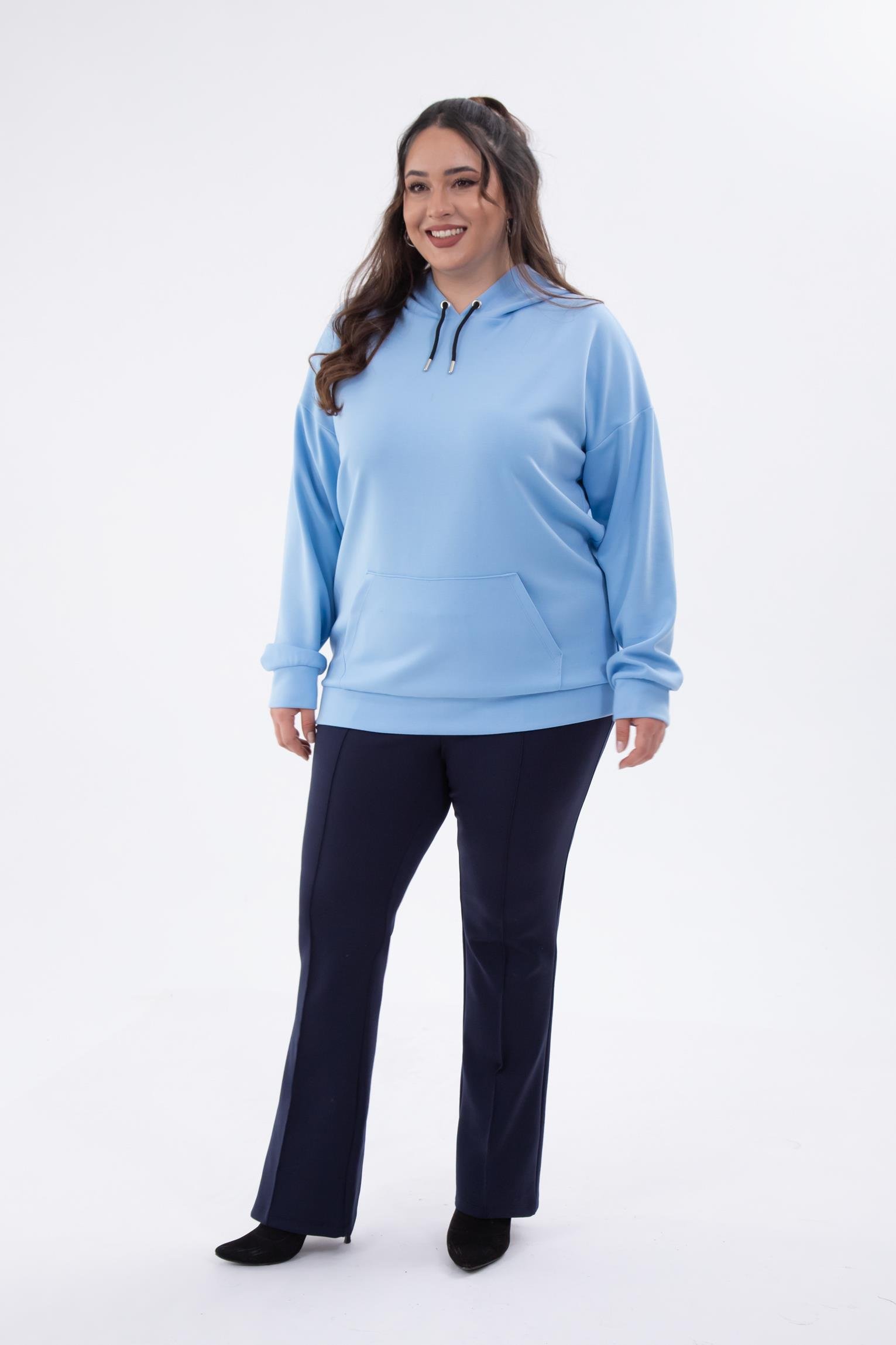 Büyük Beden 132158 Ön Dikişli Pantolon Lacivert