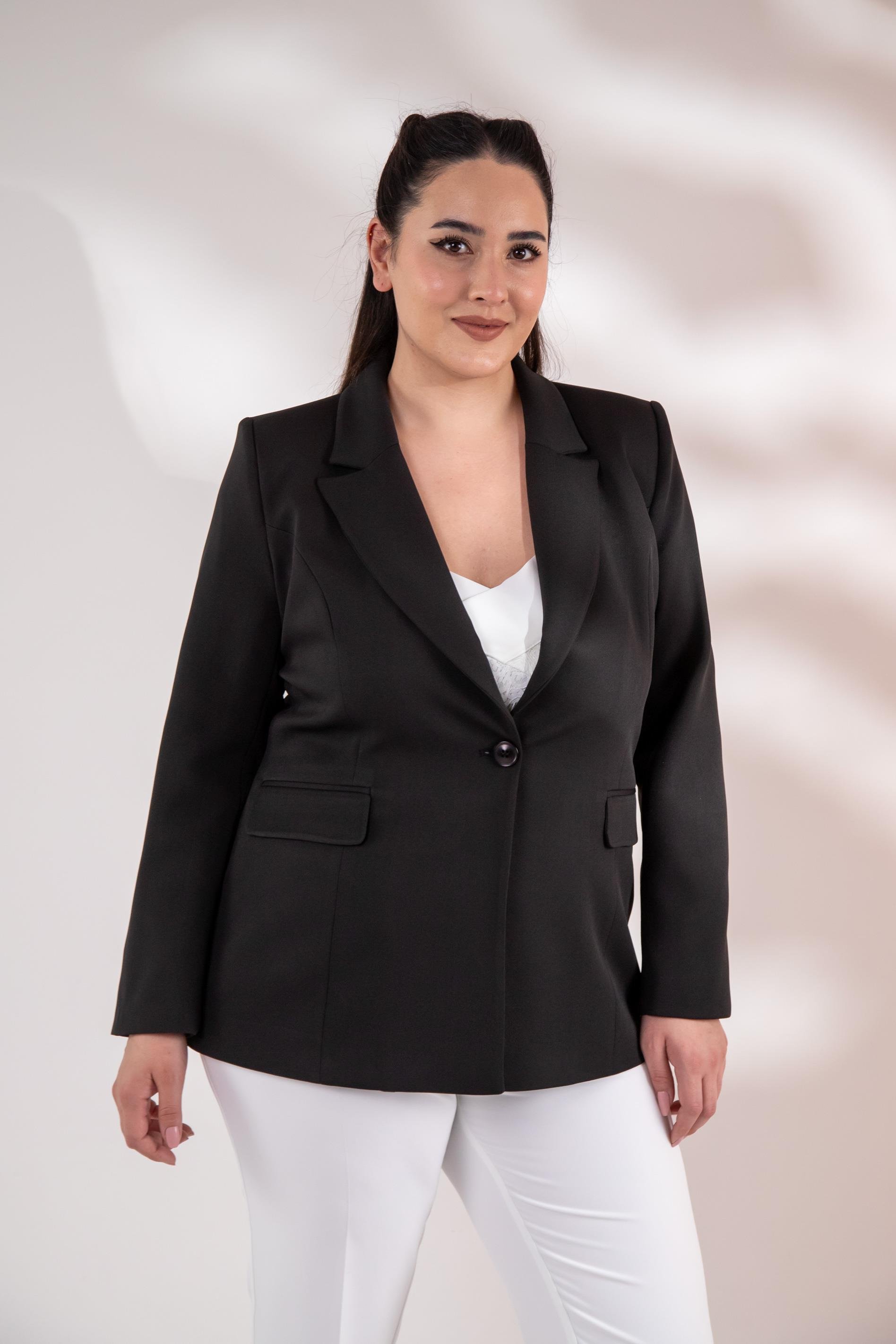 Büyük Beden 2234736 Blazer Ceket  Siyah