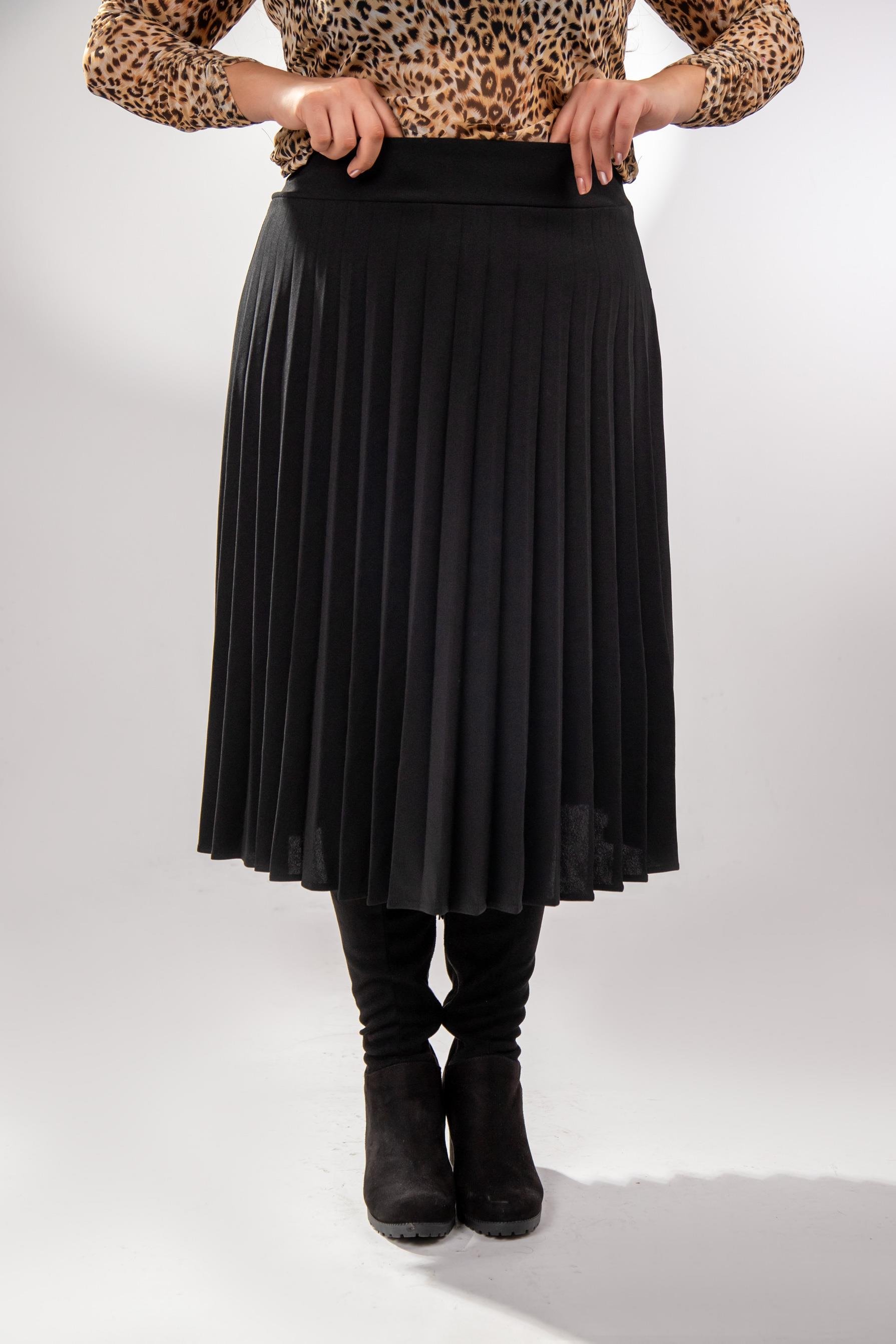 Büyük Beden 2237000 Pliseli Etek Siyah