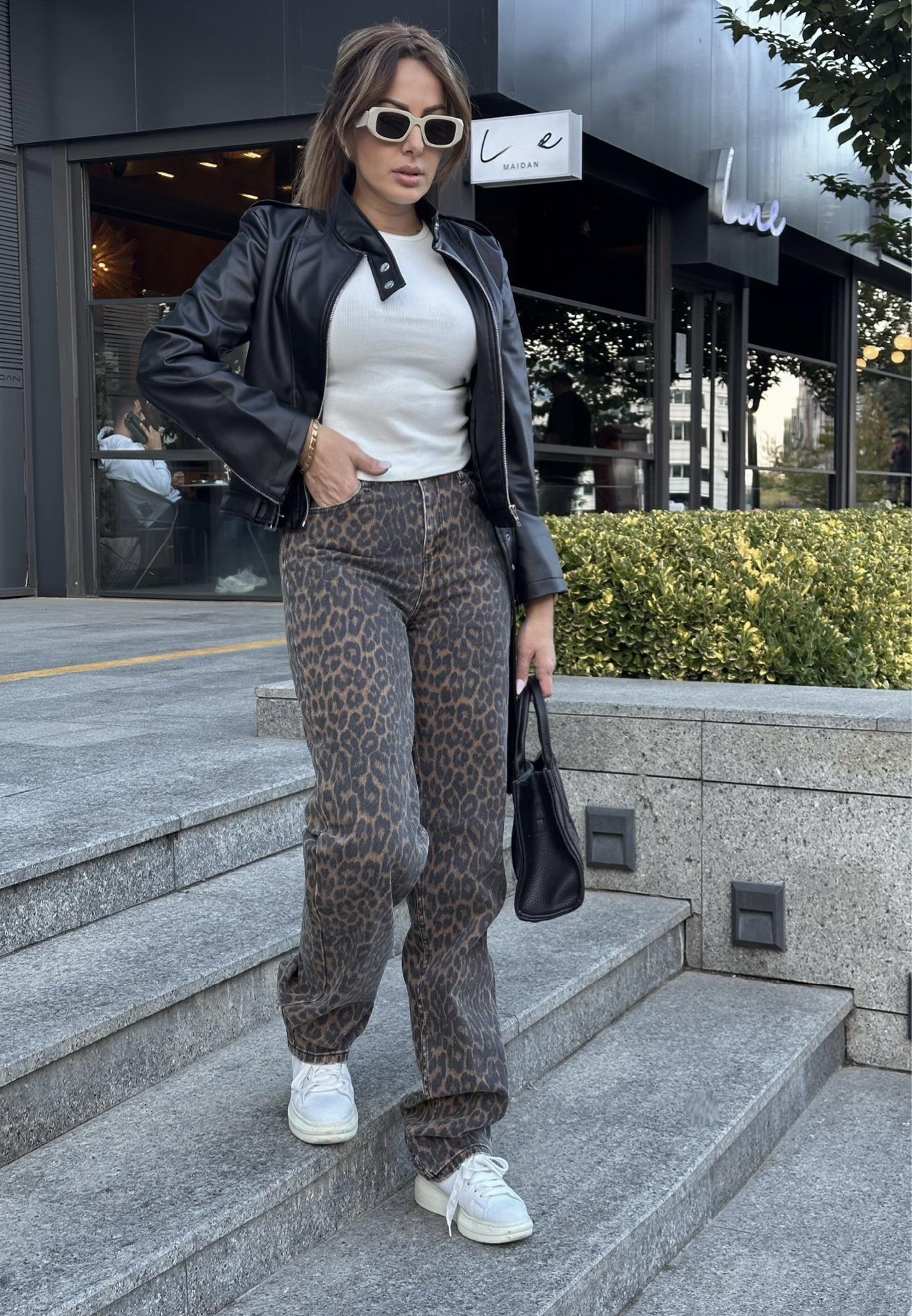 Leopar Denim PantolonYeni Gelenler ModayLeopar Denim Pantolon