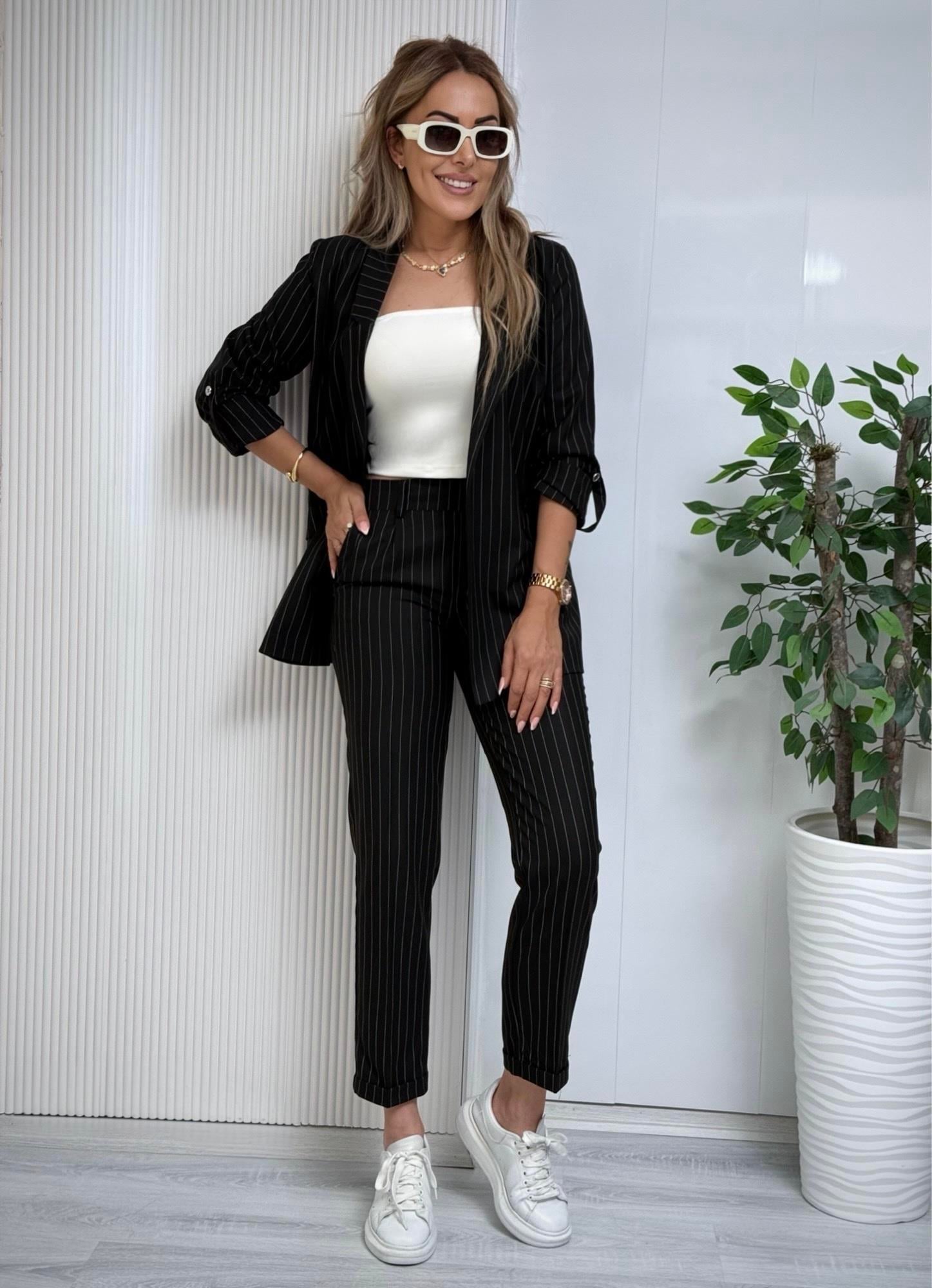 MODAYBUTİKBusiness Line Siyah Çizgili Takım 