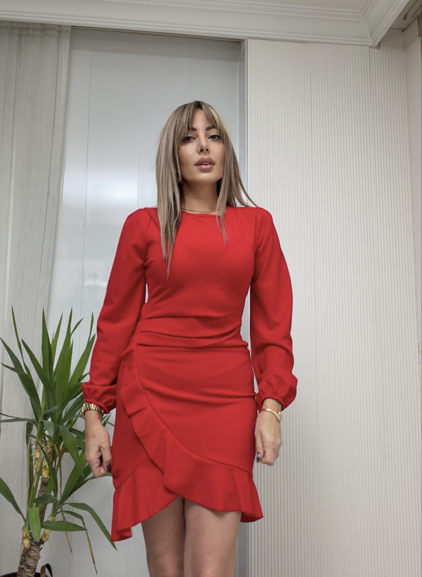 MODAYBUTİKRouge Amour Volan Detaylı Elbise 