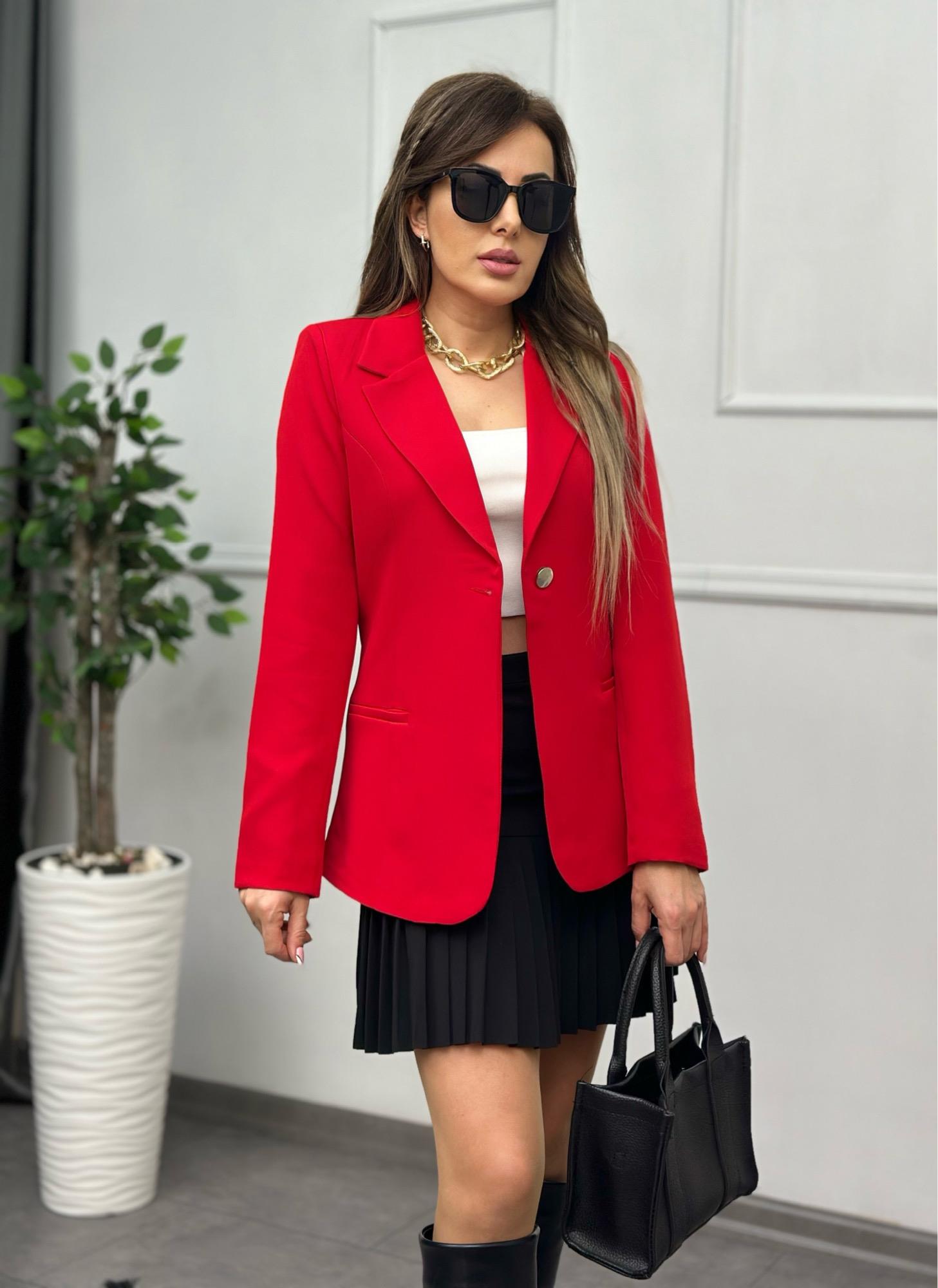 Premium Kırmızı Blazer CeketYeni Gelenler ModayPremium Kırmızı Blazer Ceket