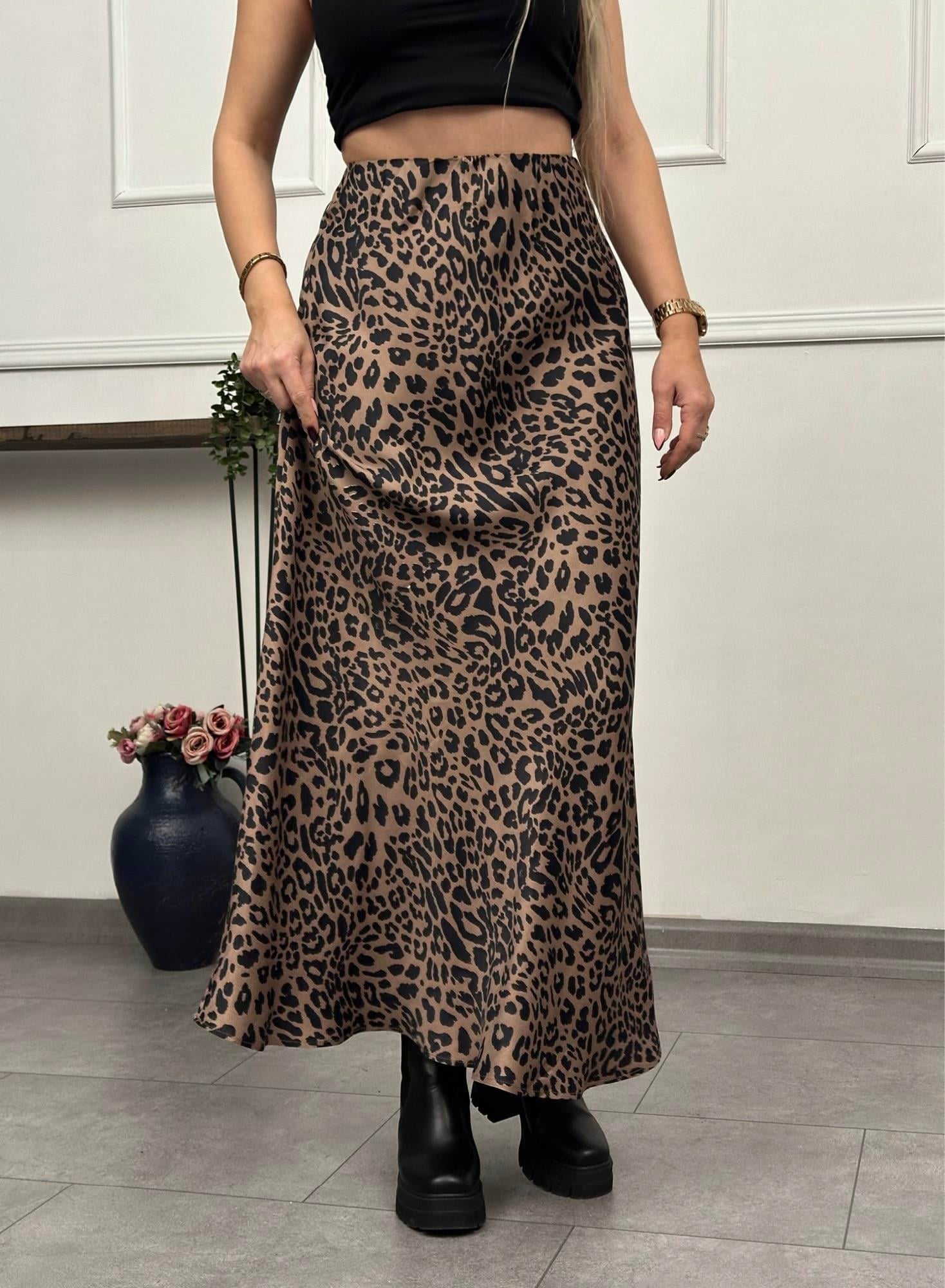 Premium Leopar İpek Saten EtekYeni Gelenler ModayPremium Leopar İpek Saten Etek