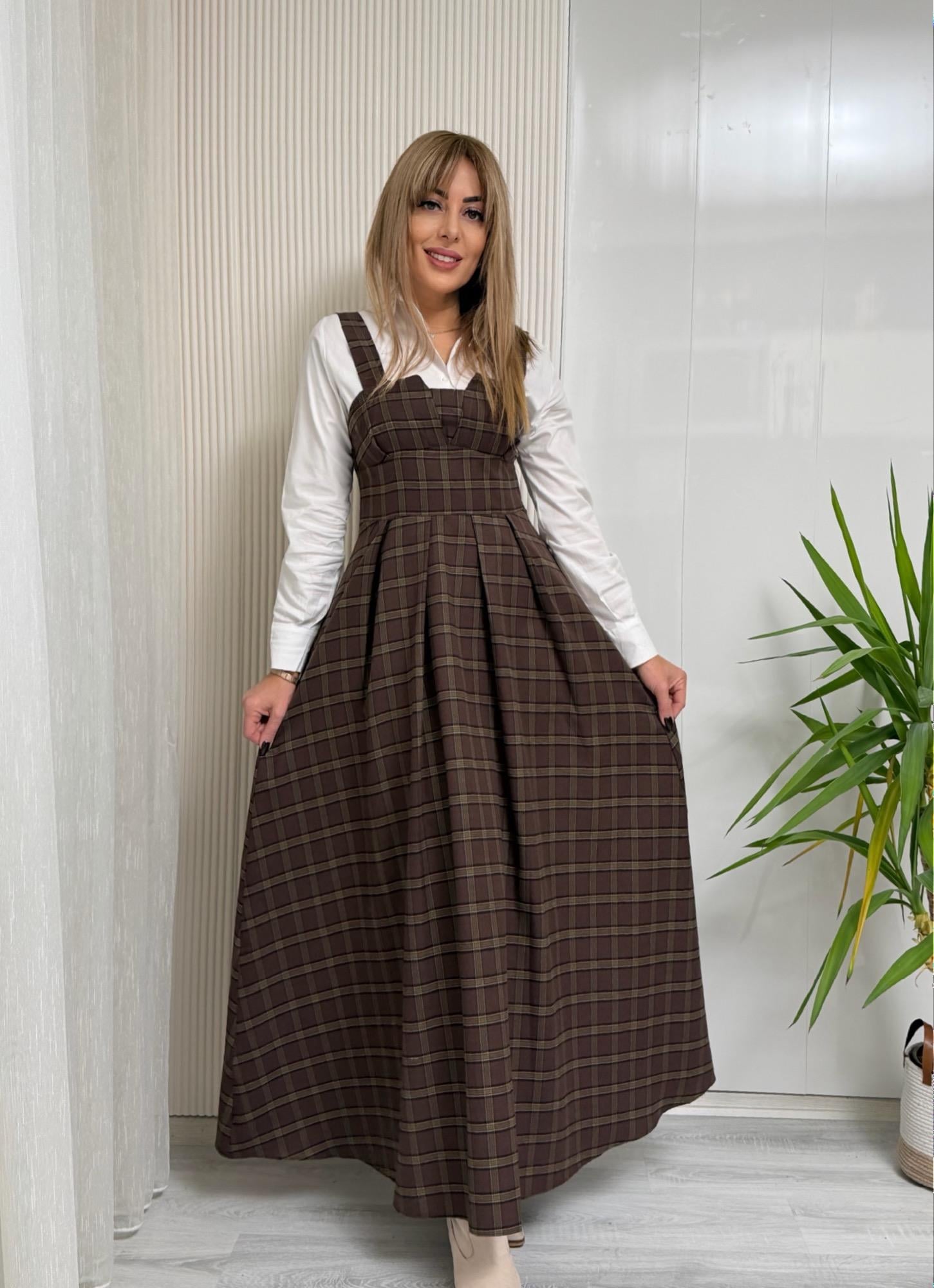 Vera Maxi Kahve ElbiseYeni Gelenler ModayVera Maxi Kahve Elbise