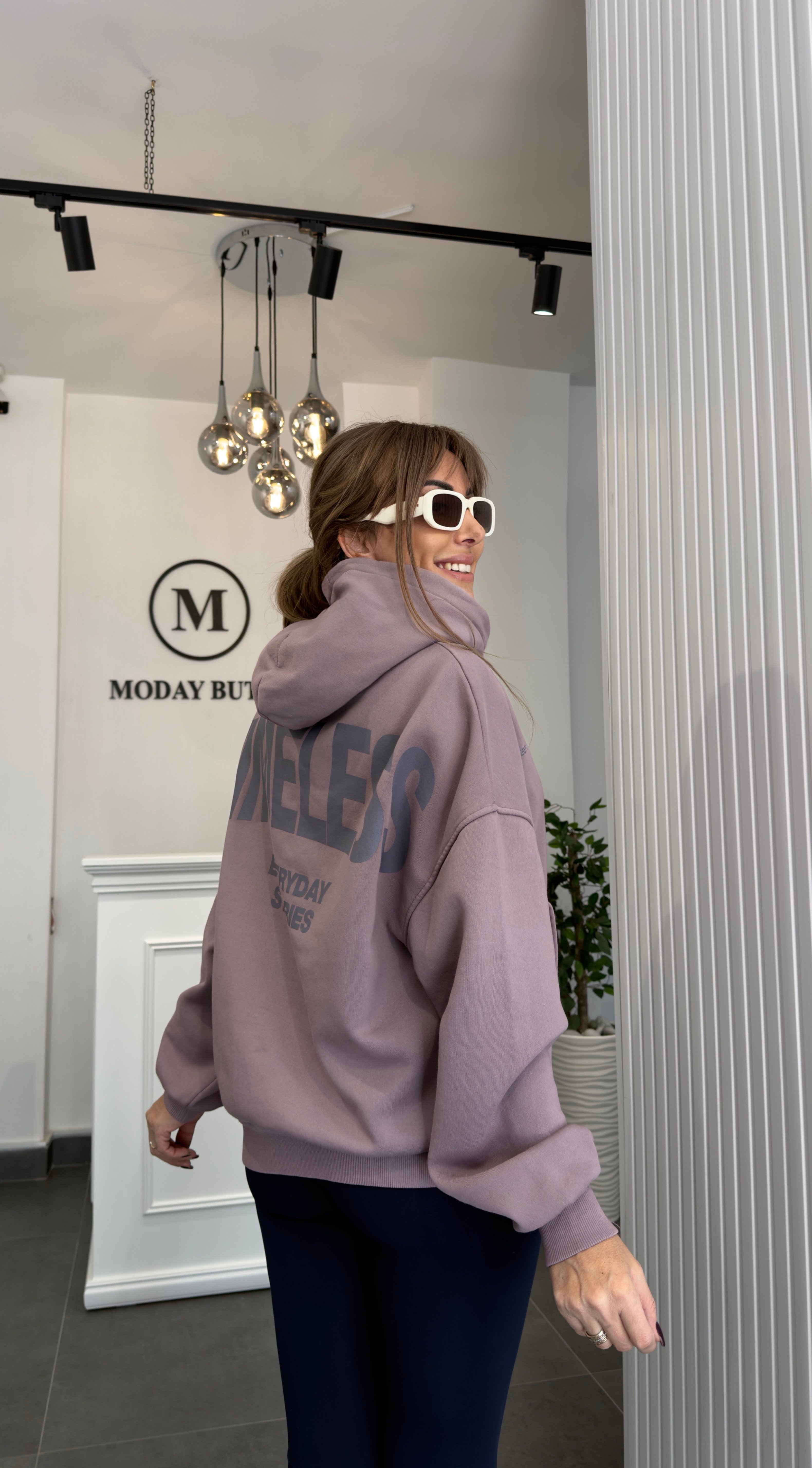 Vintage Baskılı Oversize Lila SweatshirtMODAYBUTİKVintage Baskılı Oversize Lila Sweatshirt