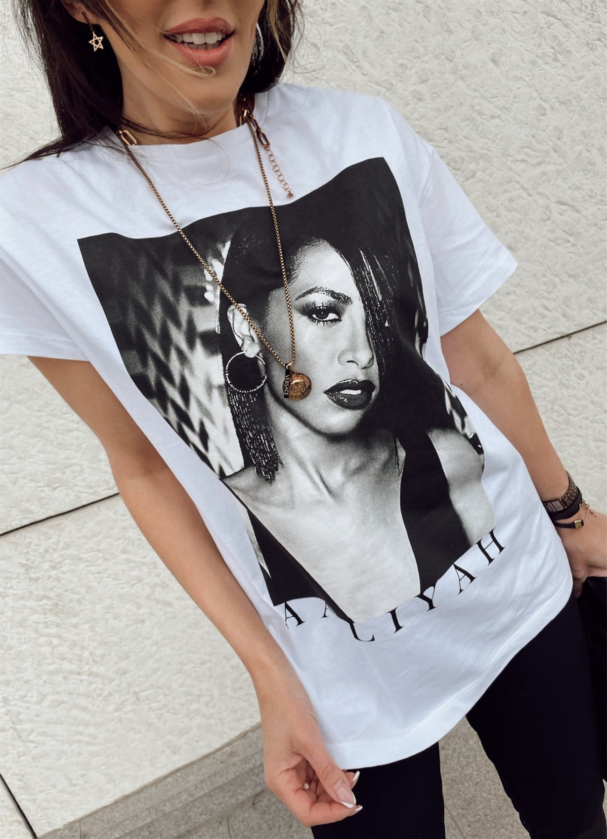 Aliyah Beyaz Tshirt MODAYBUTİKAliyah Beyaz Tshirt 