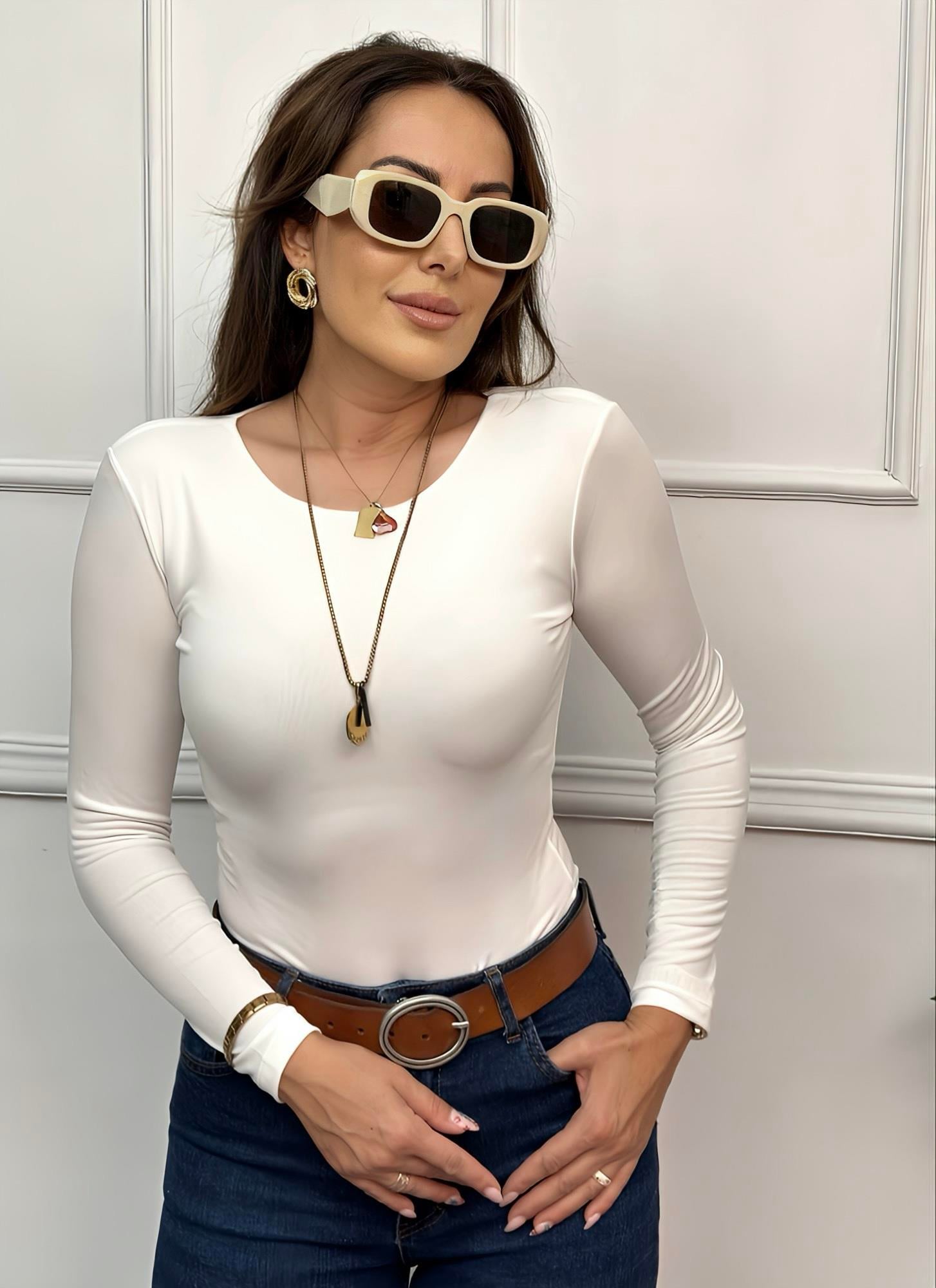 Beyaz Premium BodysuitYeni Gelenler ModayBeyaz Premium Bodysuit