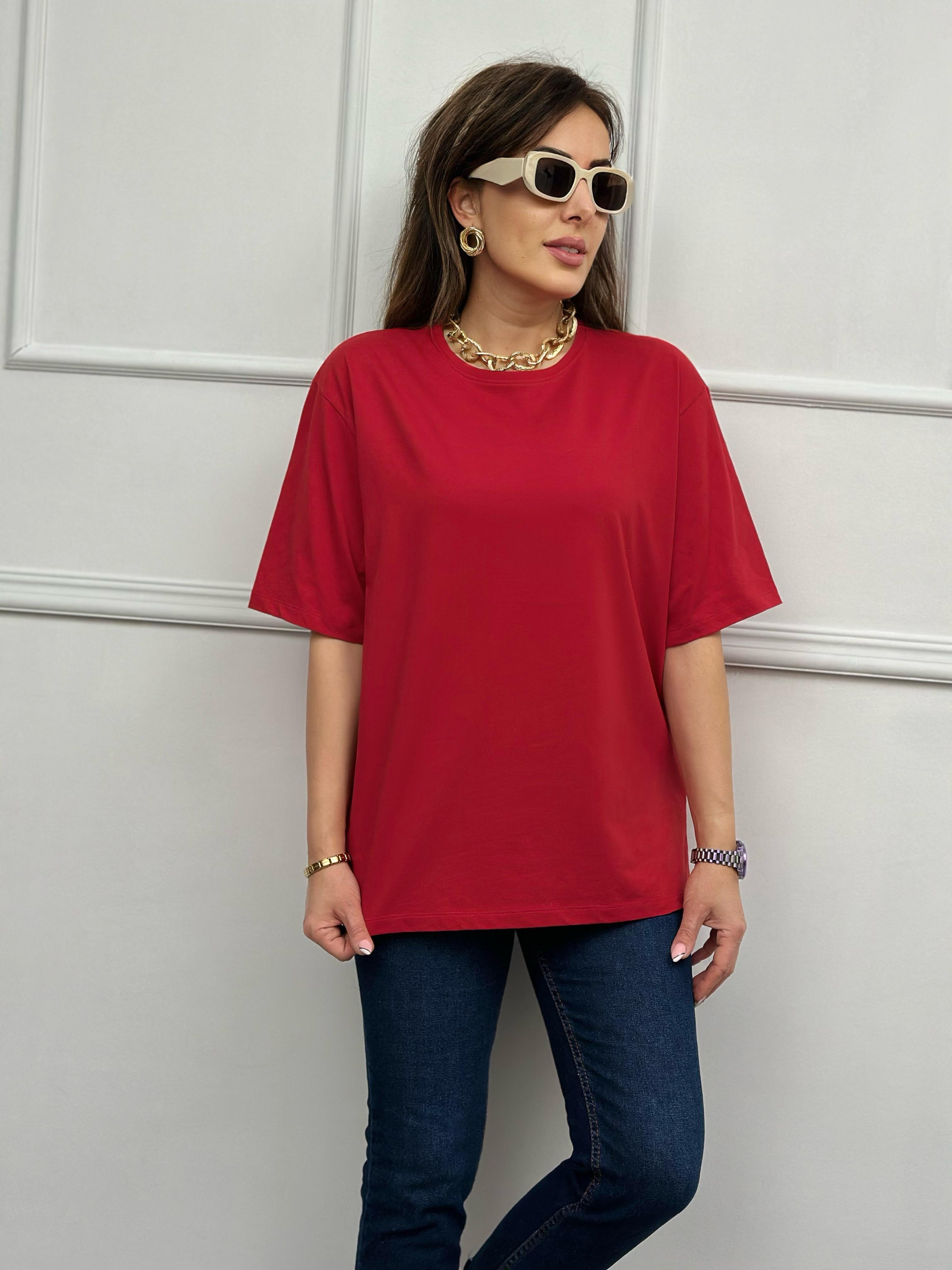 Bisiklet Yaka Kırmızı Basic TshırtYeni Gelenler ModayBisiklet Yaka Kırmızı Basic Tshırt