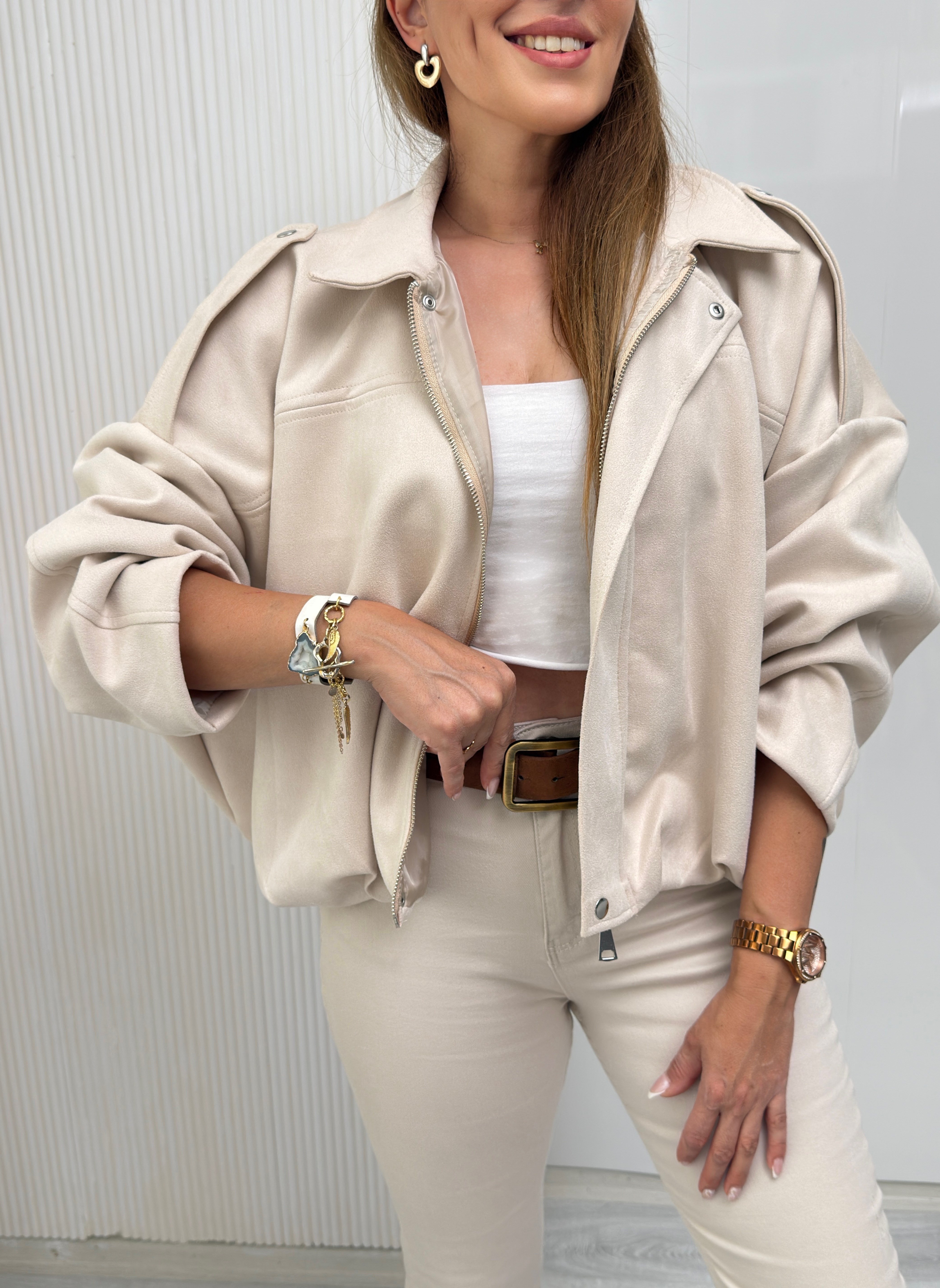 MODAYBUTİKCeline Taş Oversize Bomber Ceket 