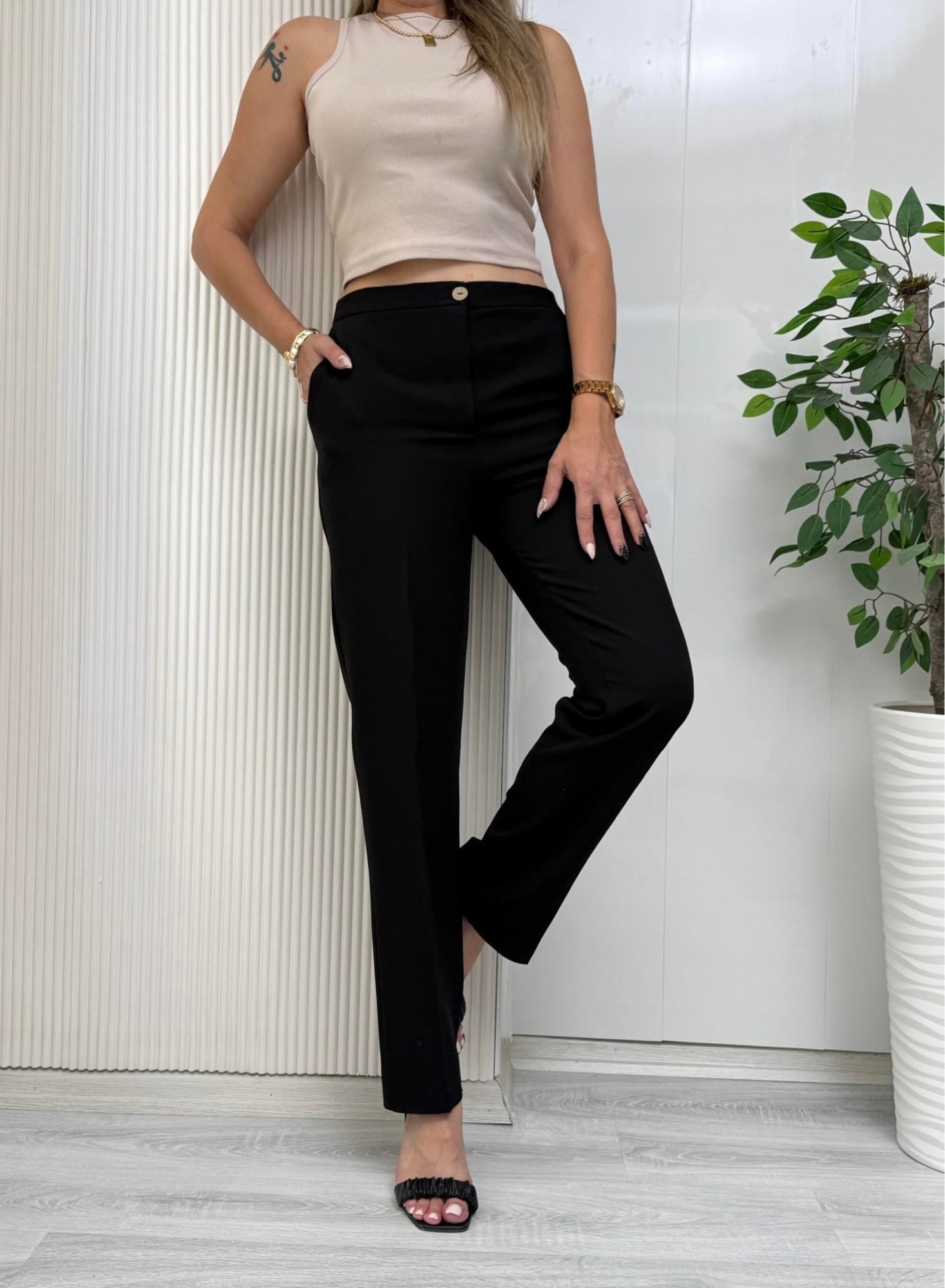 MODAYBUTİKElegant Siyah Kumaş Pantolon 