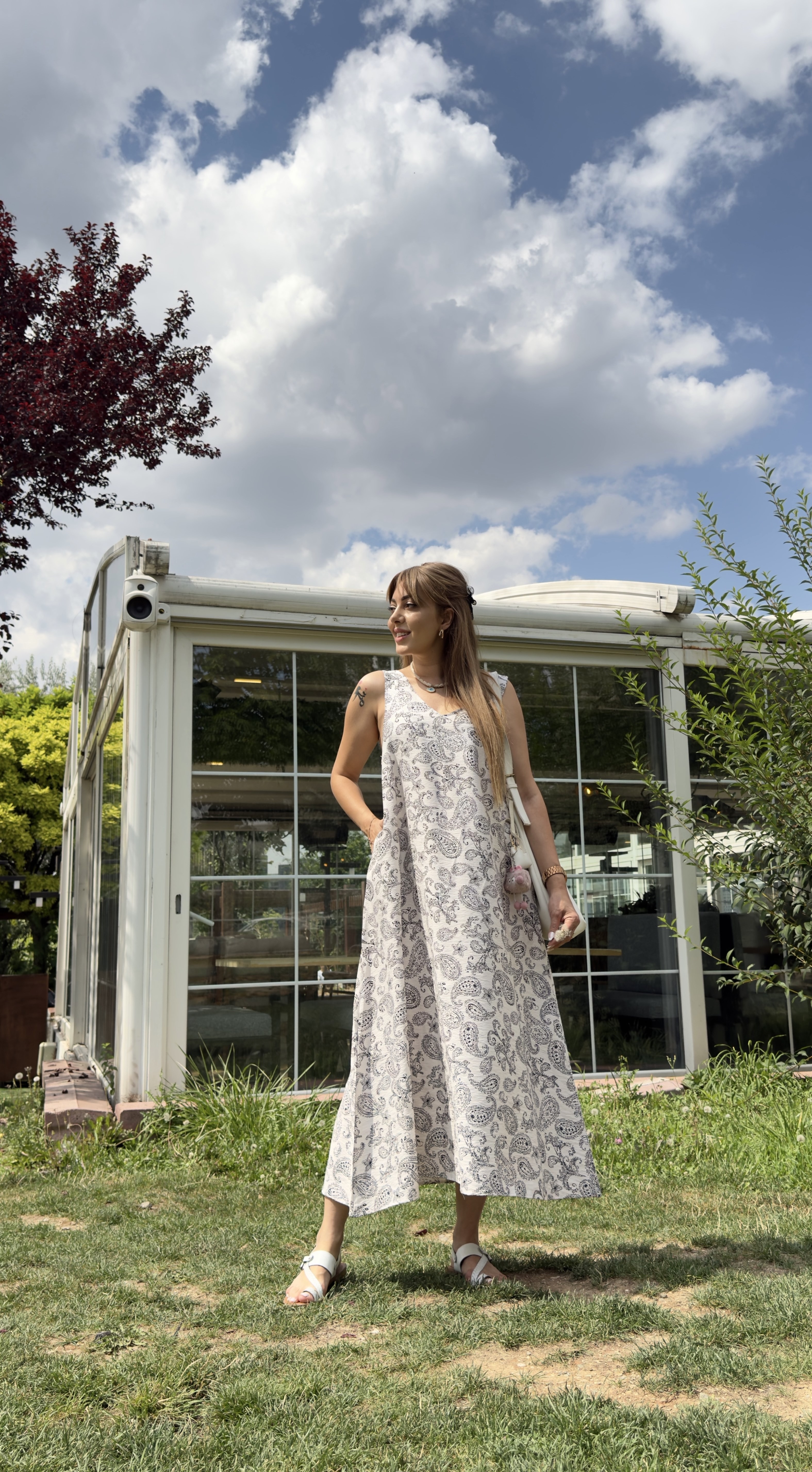MODAYBUTİKLuna Paisley Desenli Salaş Maxi Elbise 