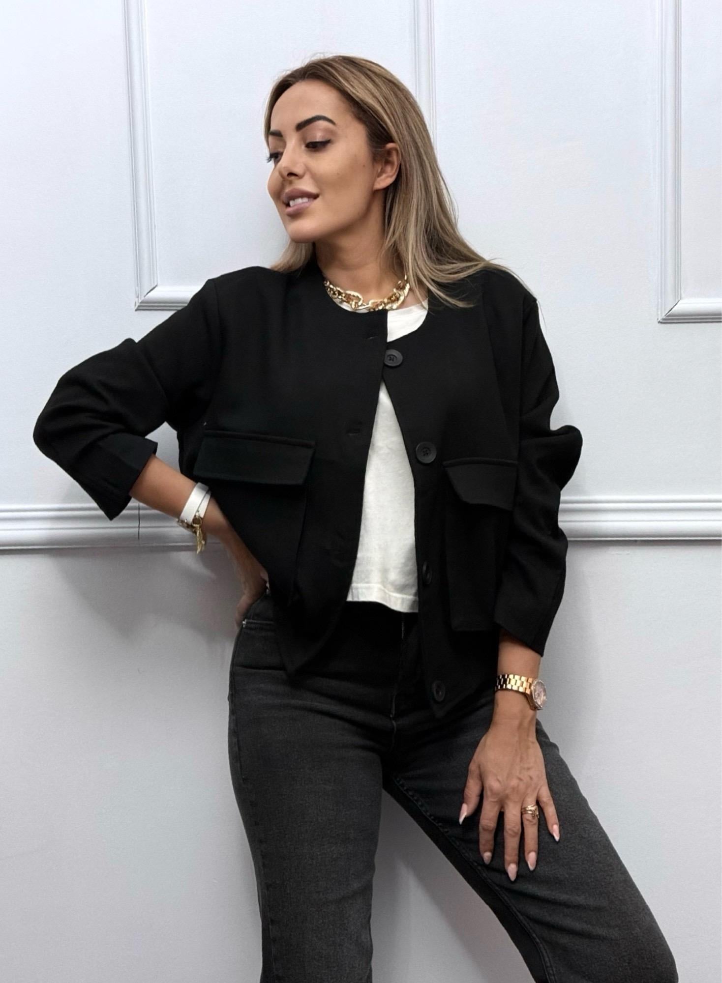 MODAYBUTİKMinimal Siyah Bomber Ceket