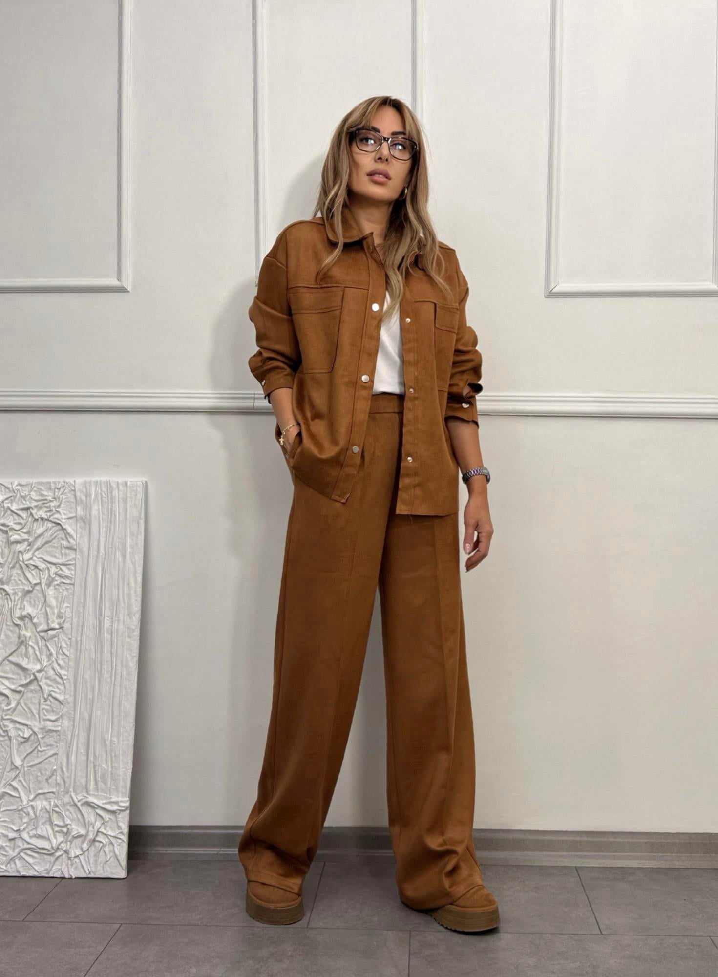MODAYBUTİKPremium Kahve Nubuk Ceket Pantolon Takım