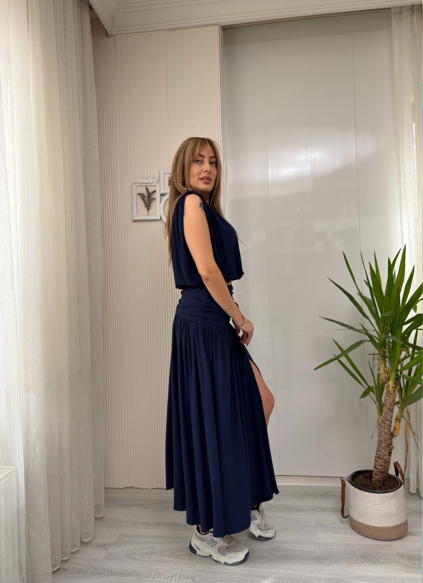MODAYBUTİKScarlet Yırtmaç Detaylı Laci İkili Takım 