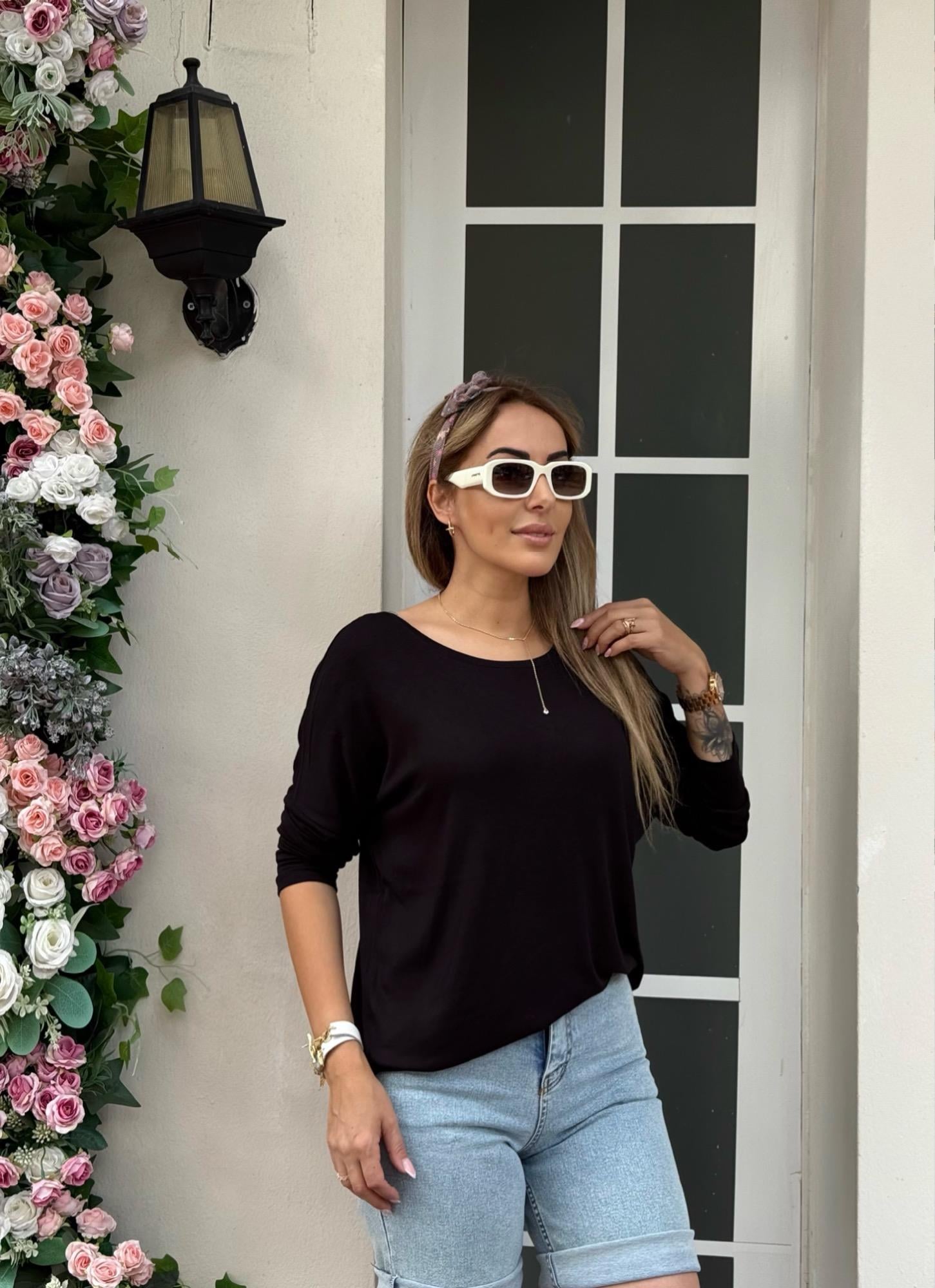 MODAYBUTİKSiyah Modern Basic Bluz