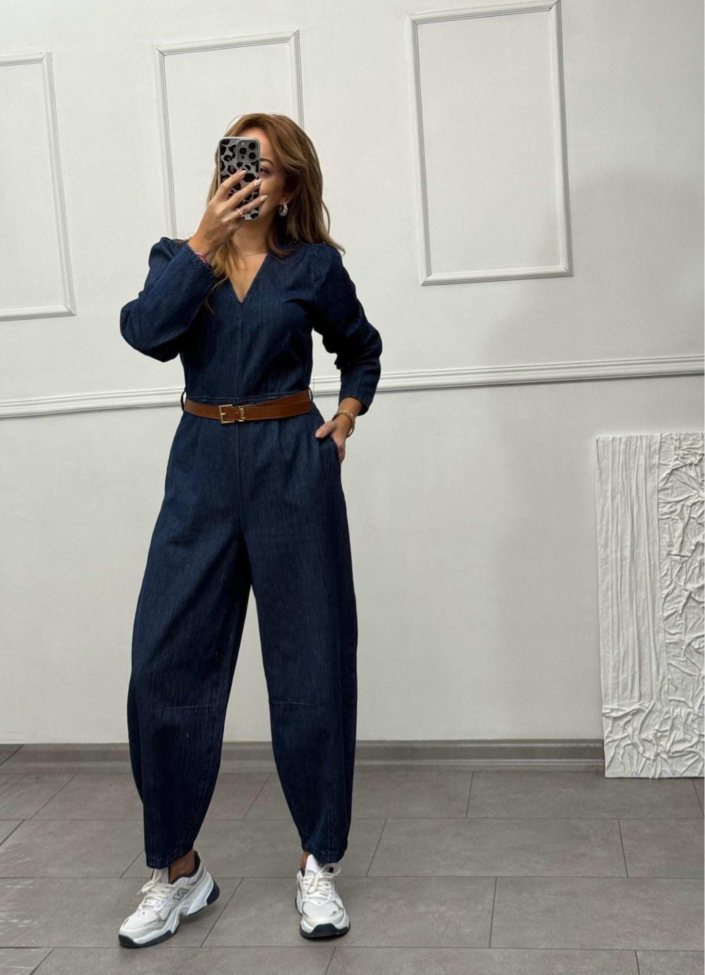MODAYBUTİKStarline Denim Koyu İndigo Tulum