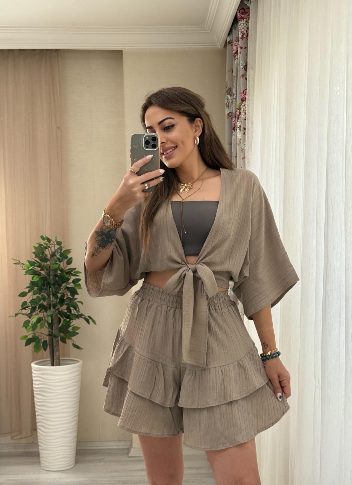MODAYBUTİKVizon Şortlu Takım