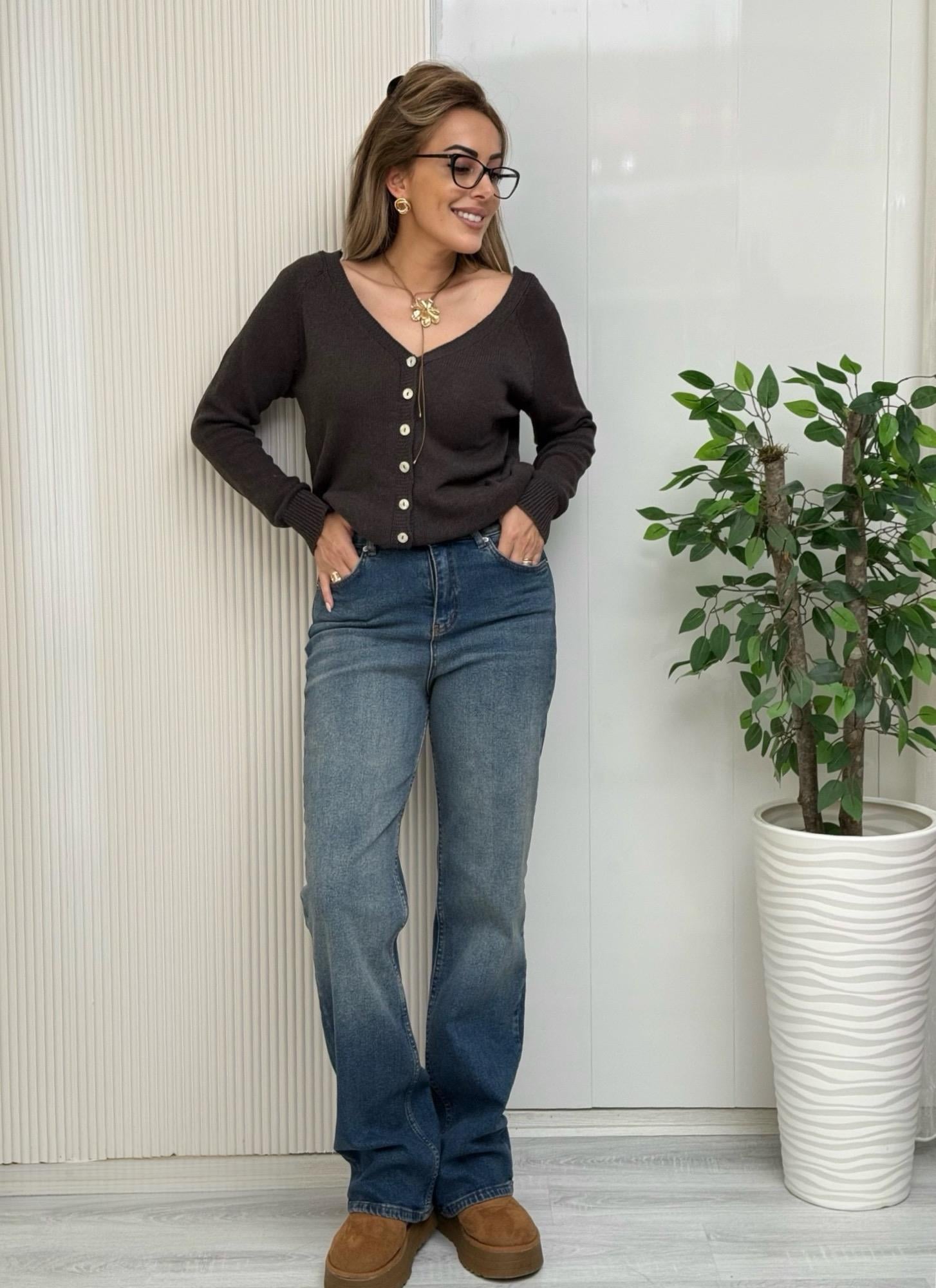 MODAYBUTİKYüksek Bel Wide Leg Esnek Jean 