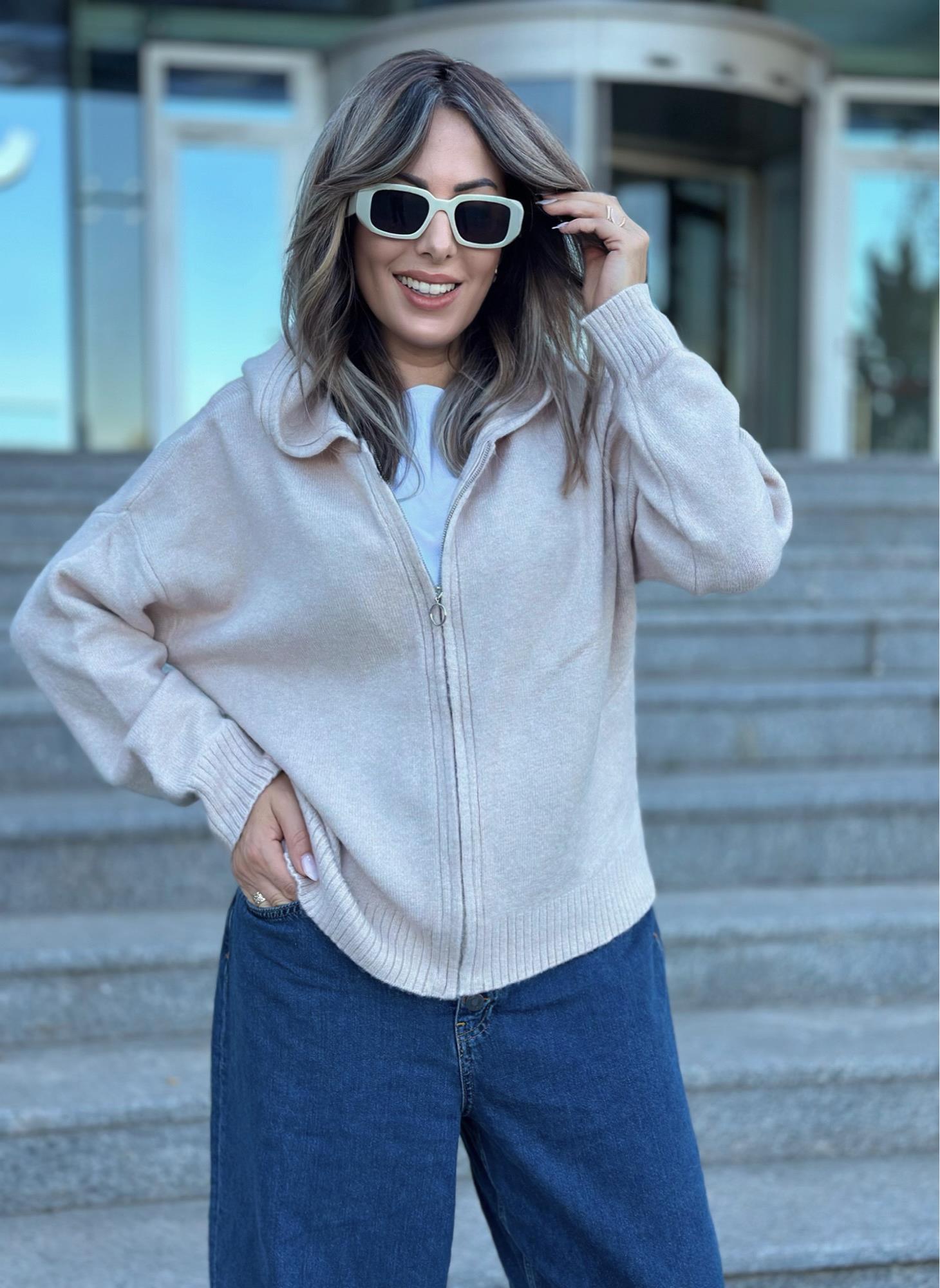 Premium Kapüşonlu Krem Triko SweatYeni Gelenler ModayPremium Kapüşonlu Krem Triko Sweat