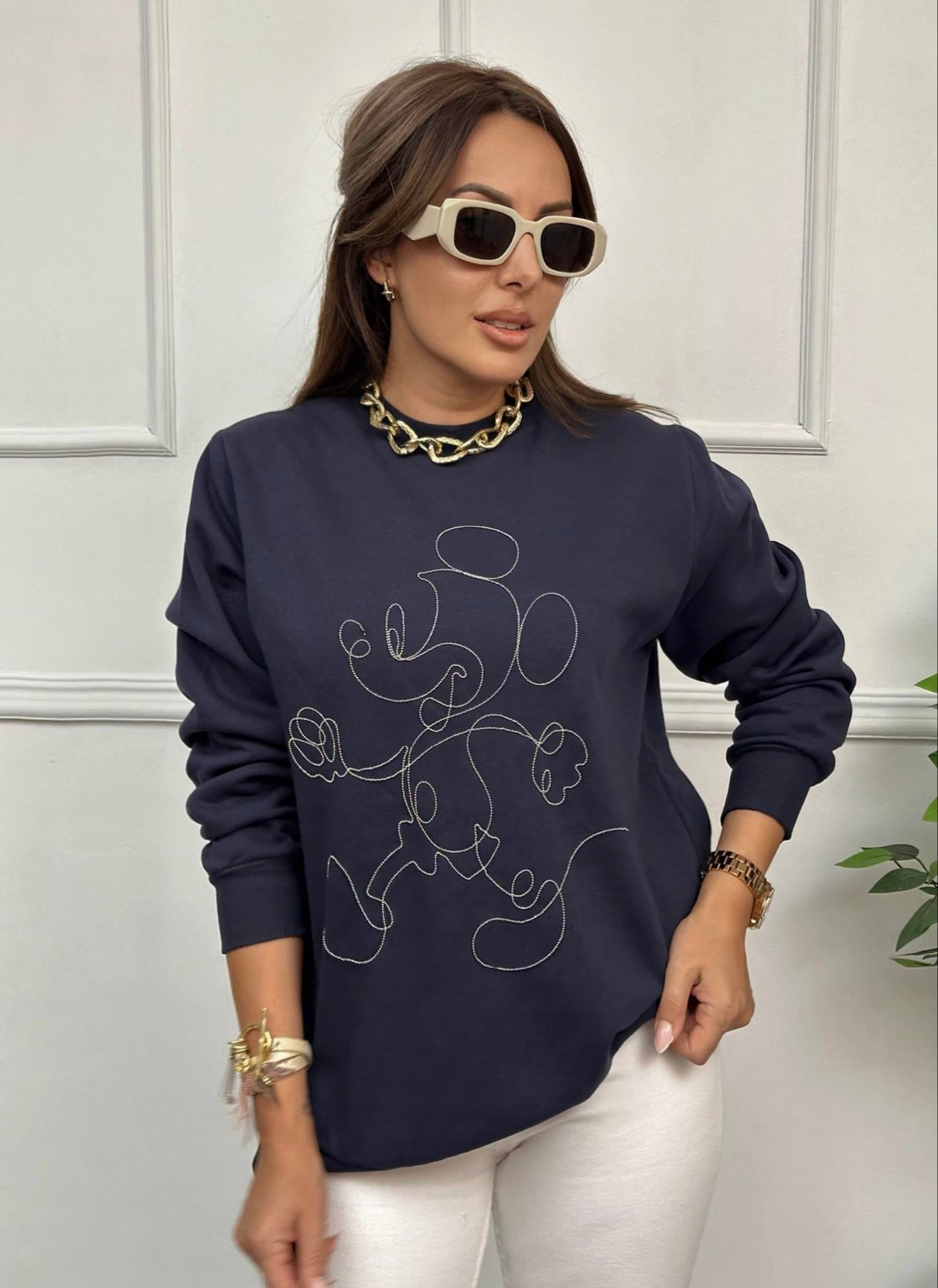 Zincir Detaylı Mickey Laci SweatYeni Gelenler ModayZincir Detaylı Mickey Laci Sweat