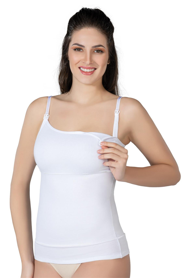 Arias Closet Beyaz MI Emay 1402 Modal Cotton Emzirme Atlet Korse