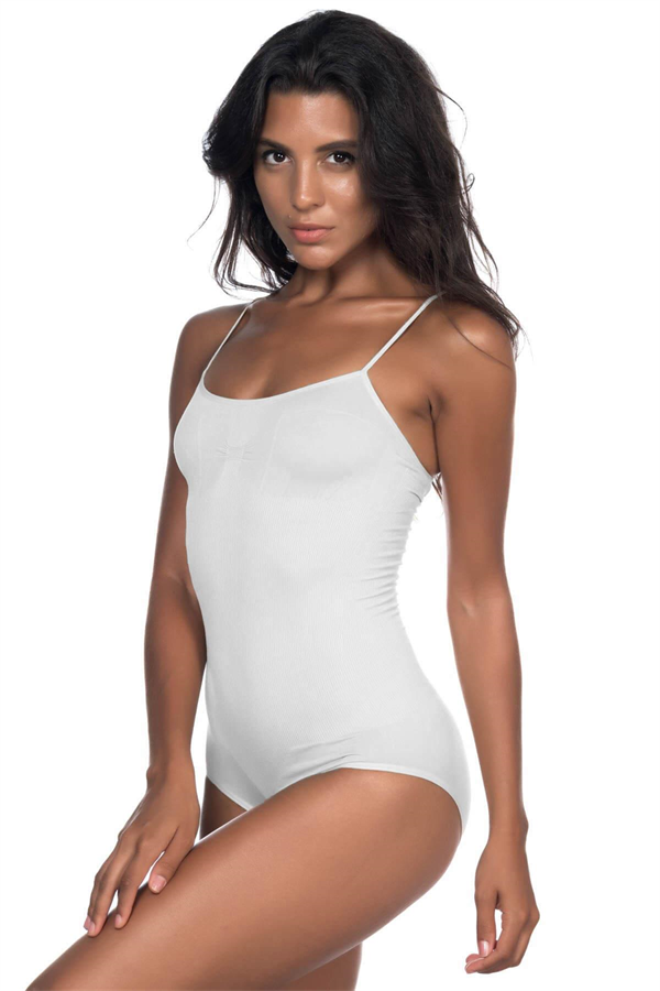 Arias Closet Beyaz MI Emay 1923 Soft İp Askılı Çıtçıtlı Body
