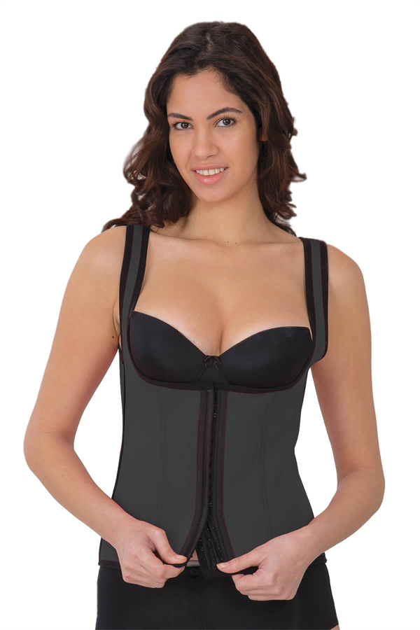 Arias Closet Gri MI 9173 Terletici Agraflı Göğsü Açık Atlet Korse