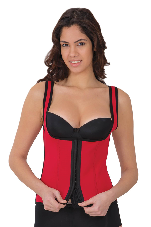 Arias Closet Kırmızı MI 9173 Terletici Agraflı Göğsü Açık Atlet Korse