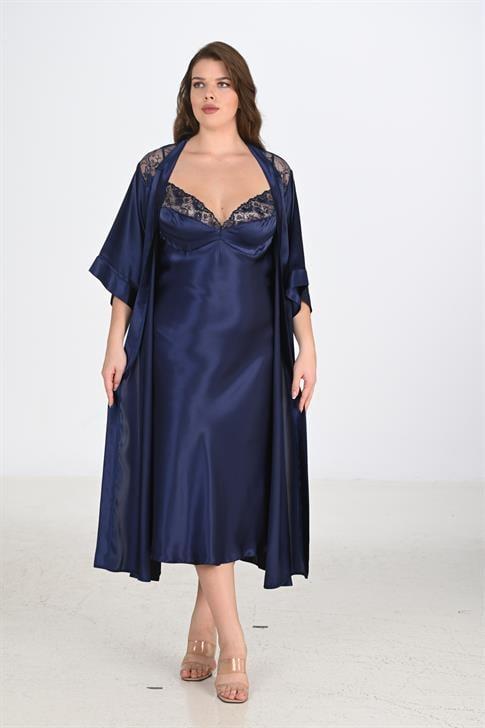 Aria's Closet 2 Navy Blue Morning Set Bigsize 6228