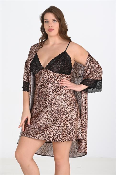 Aria's Closet Large Size 2 Leopard Morning Set Bigsize 6203